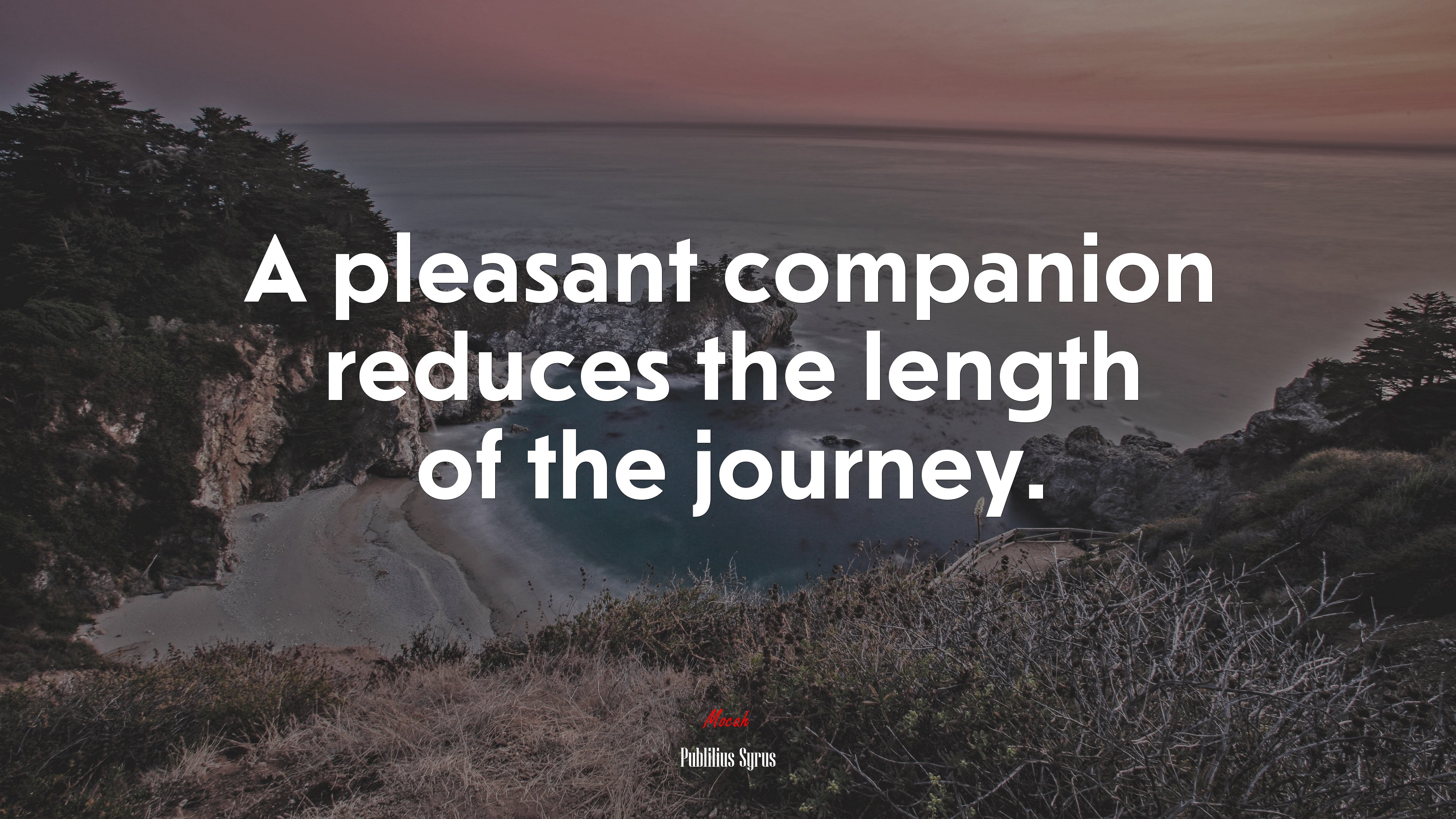 A pleasant companion reduces the length of the journey. | Publilius Syrus quote HD Wallpaper