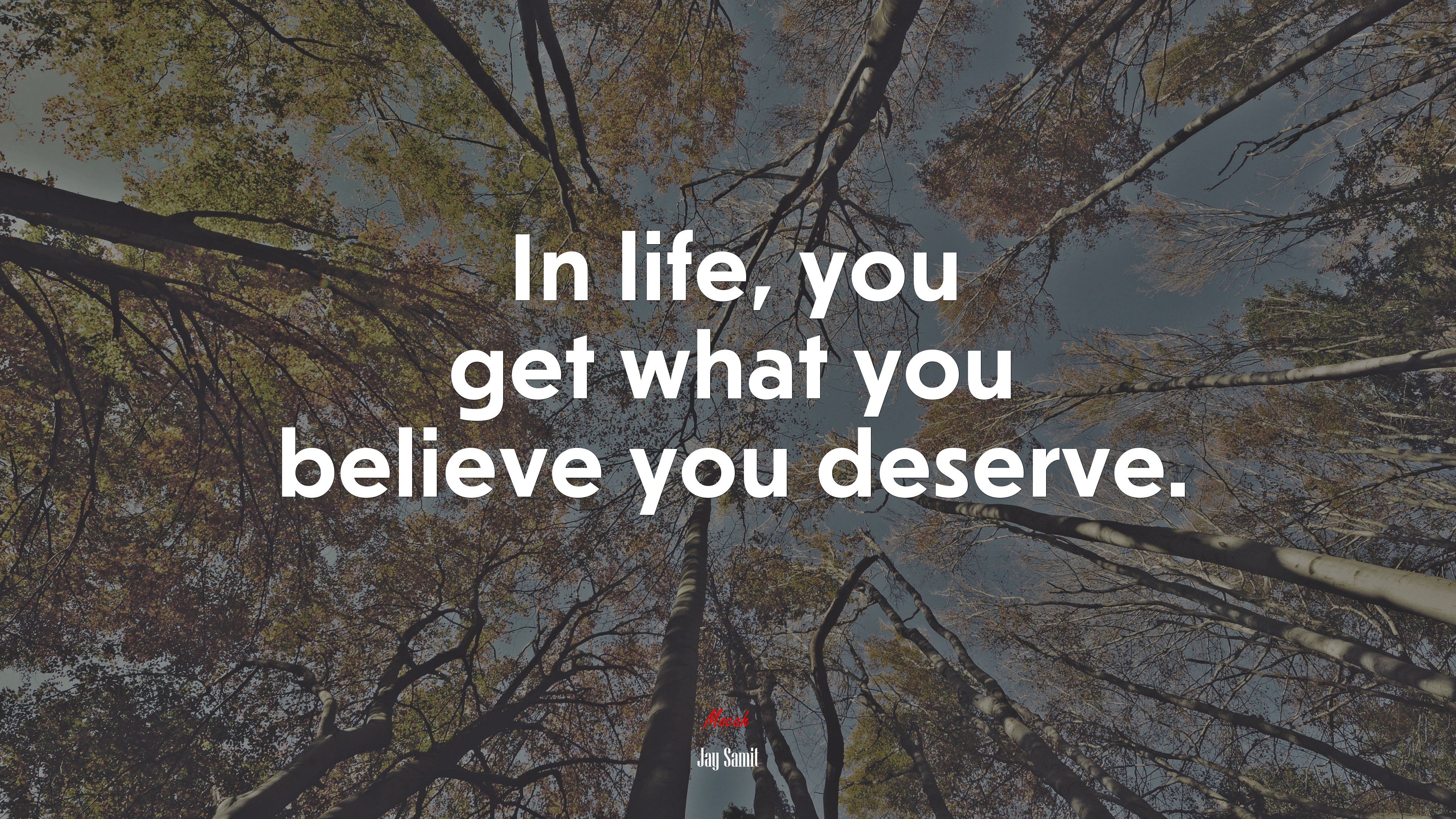 In life, you get what you believe you deserve. | Jay Samit quote HD Wallpaper