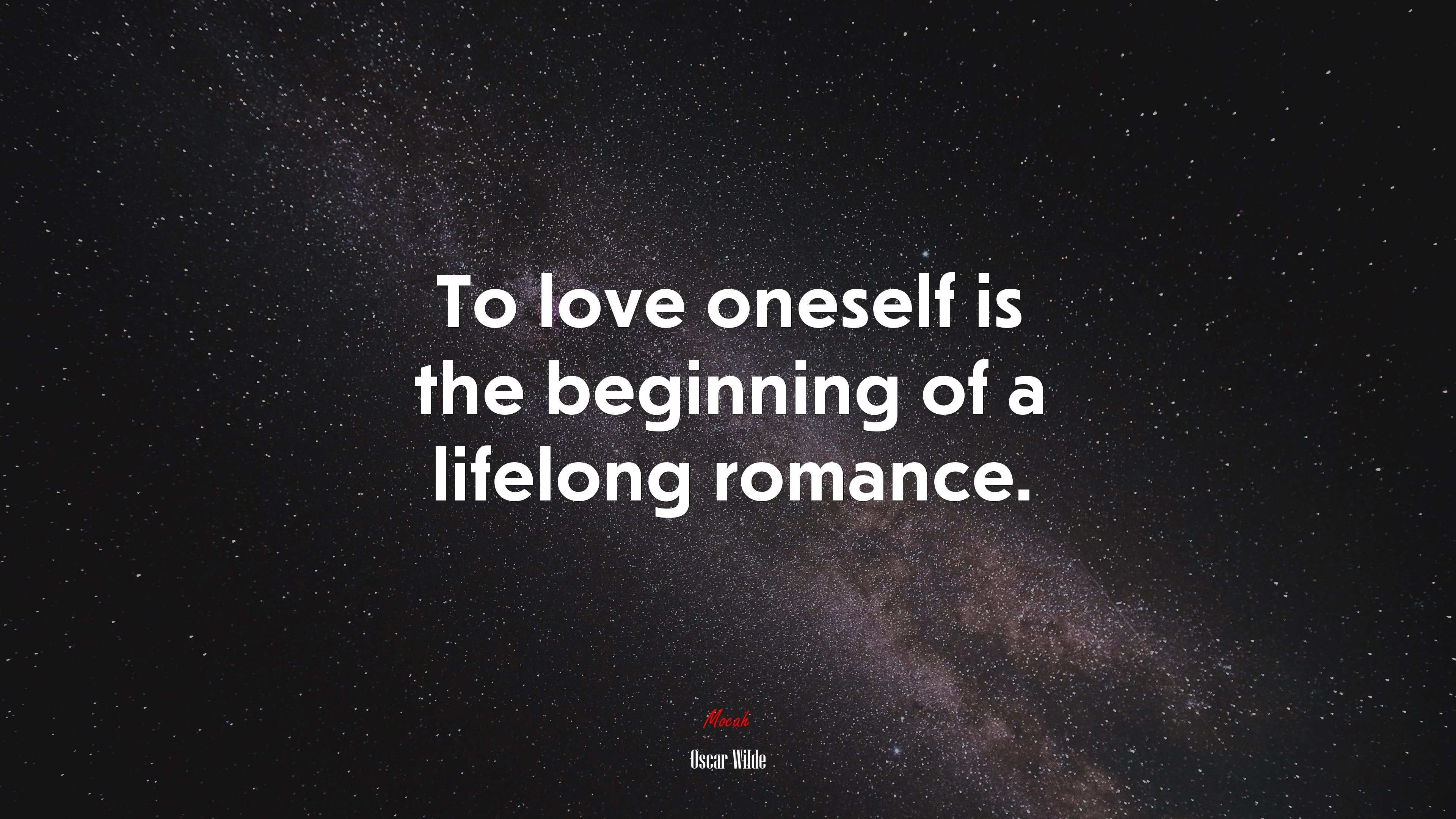 To love oneself is the beginning of a lifelong romance. | Oscar Wilde quote HD Wallpaper