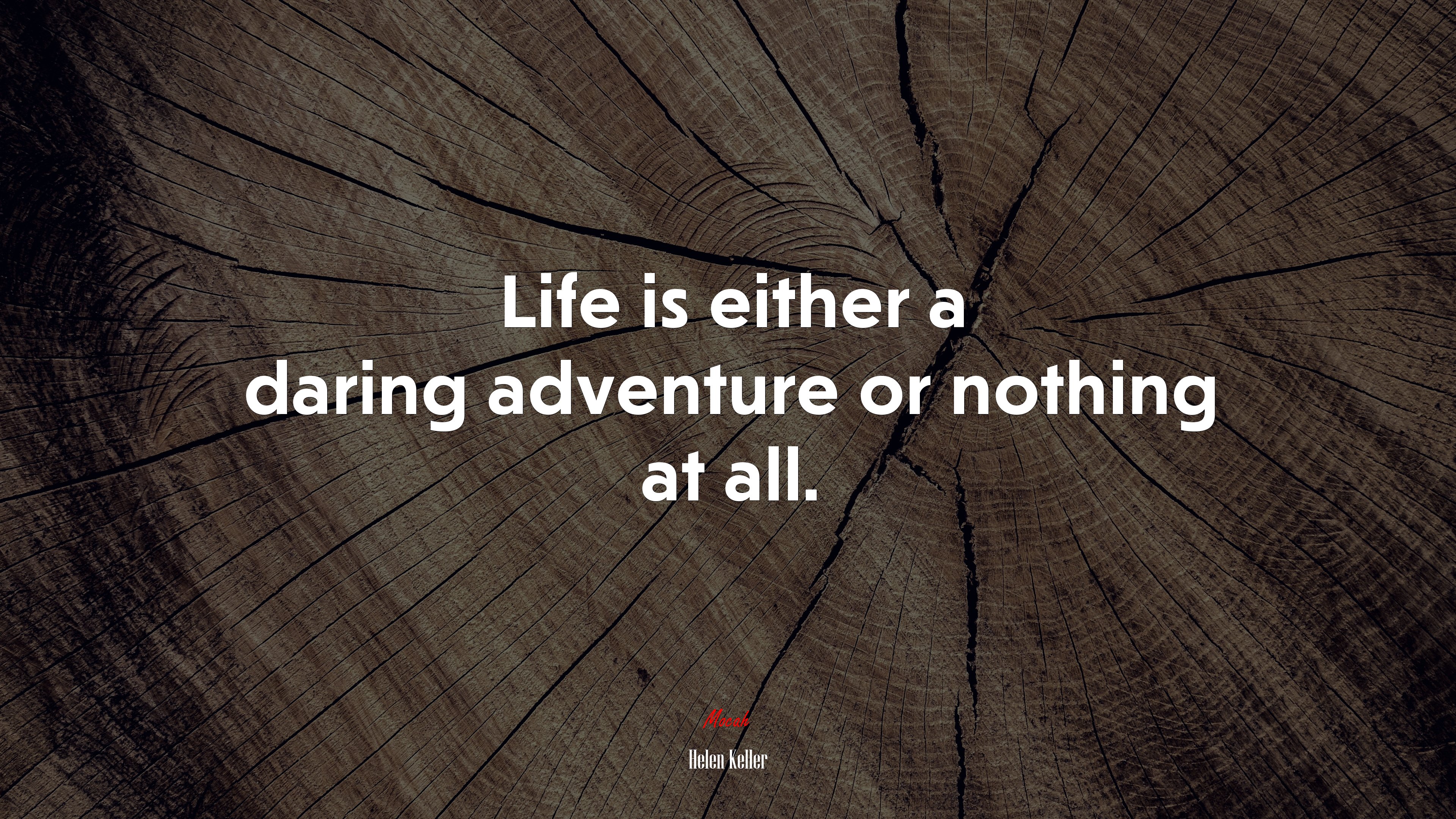 Life is either a daring adventure or nothing at all. | Helen Keller quote HD Wallpaper