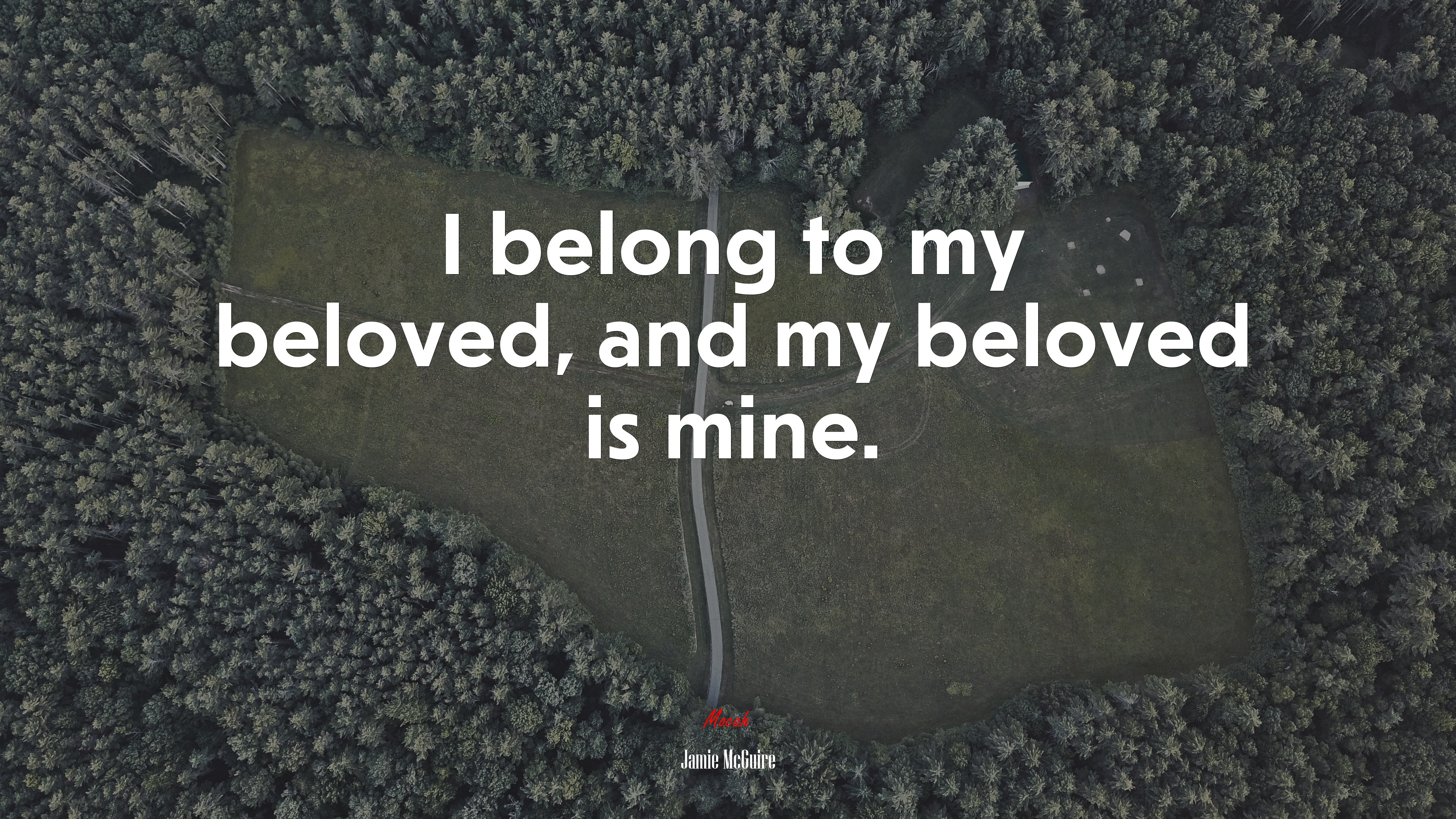 I belong to my beloved, and my beloved is mine. | Jamie McGuire quote HD Wallpaper