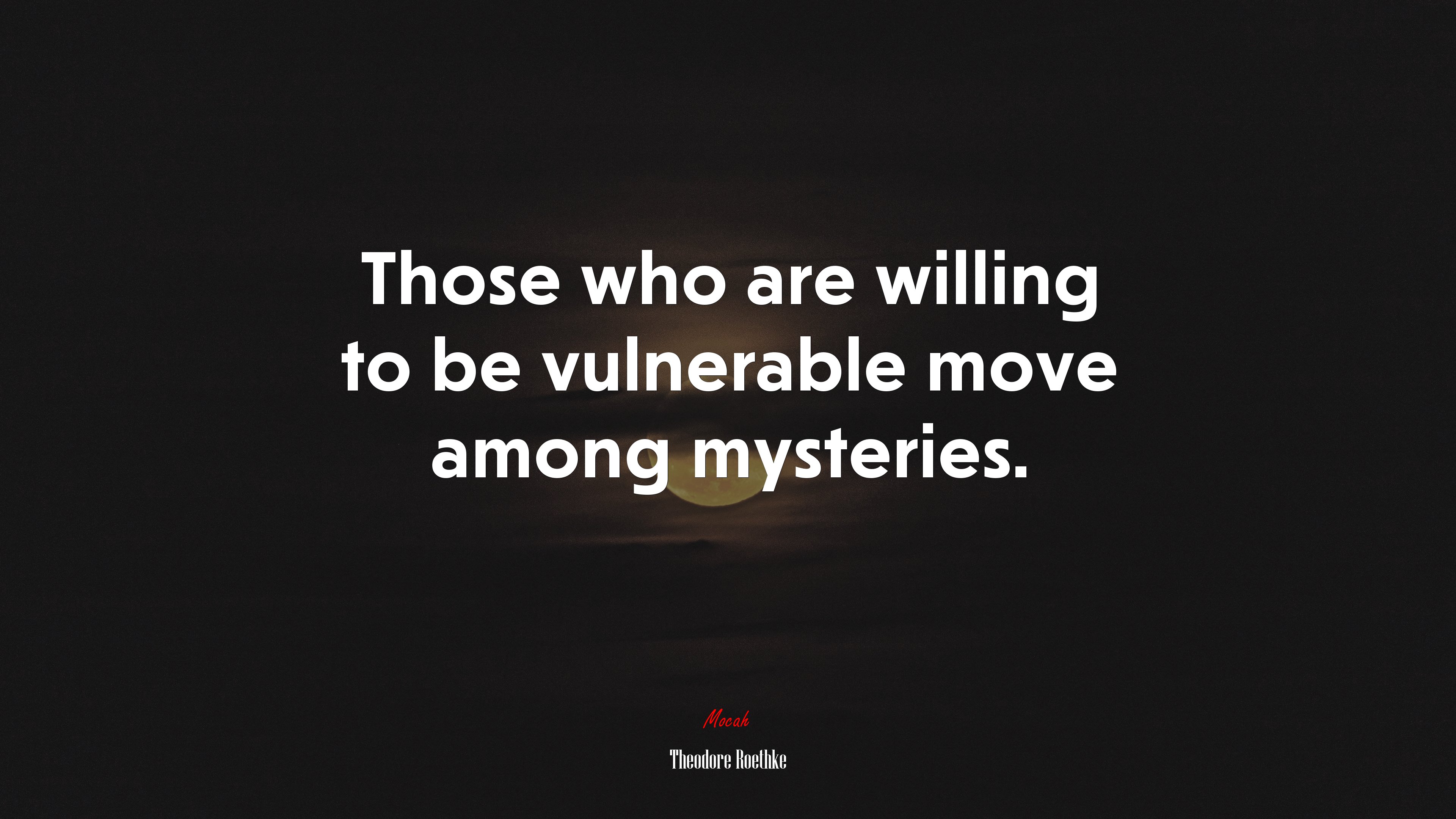 Those who are willing to be vulnerable move among mysteries. | Theodore Roethke quote HD Wallpaper
