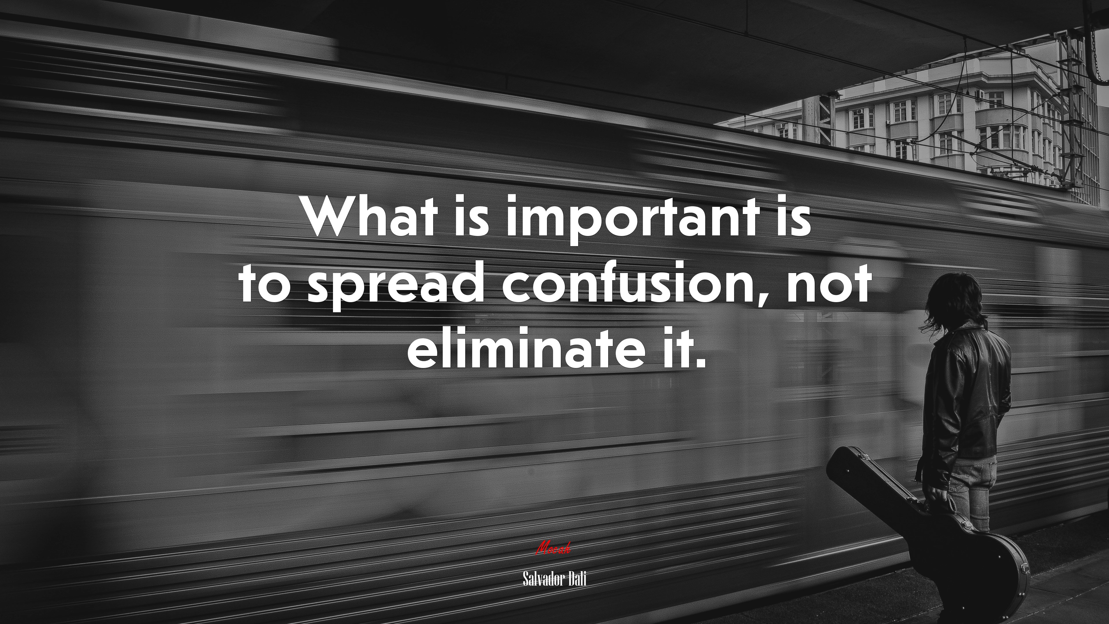 What is important is to spread confusion, not eliminate it. | Salvador Dalí quote HD Wallpaper