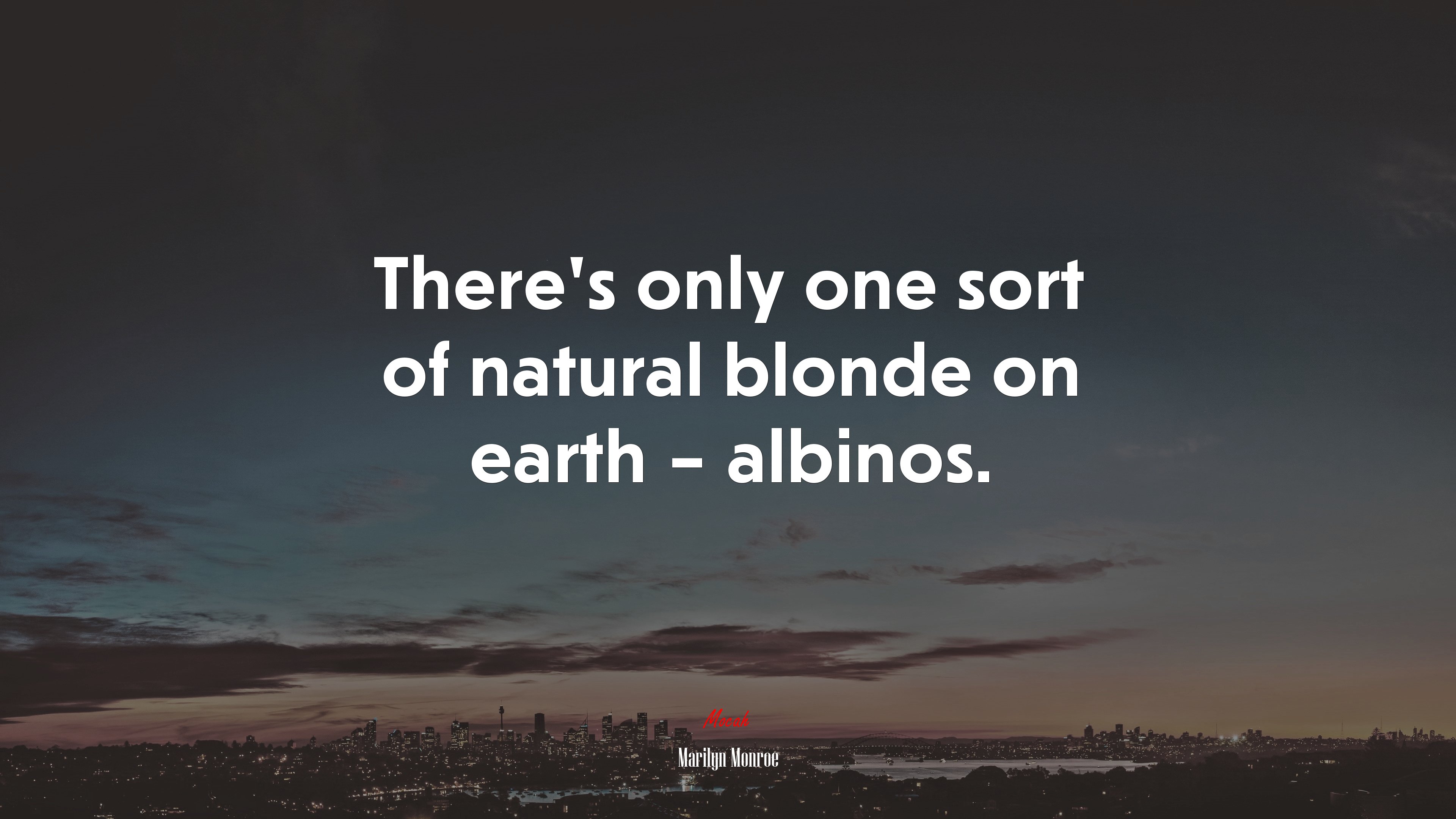 There’s only one sort of natural blonde on earth – albinos. | Marilyn Monroe quote HD Wallpaper