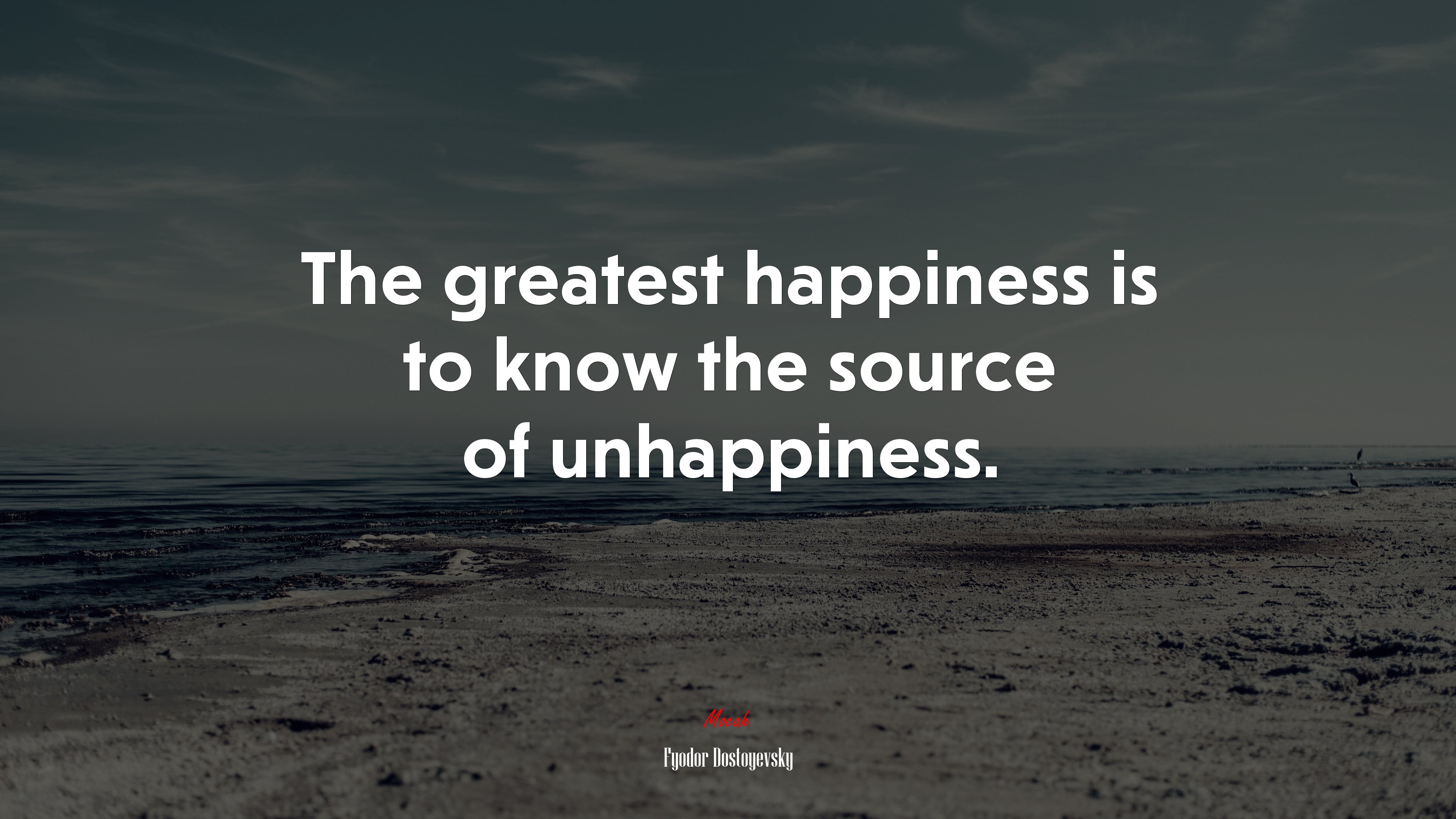 The greatest happiness is to know the source of unhappiness. | Fyodor Dostoyevsky quote HD Wallpaper