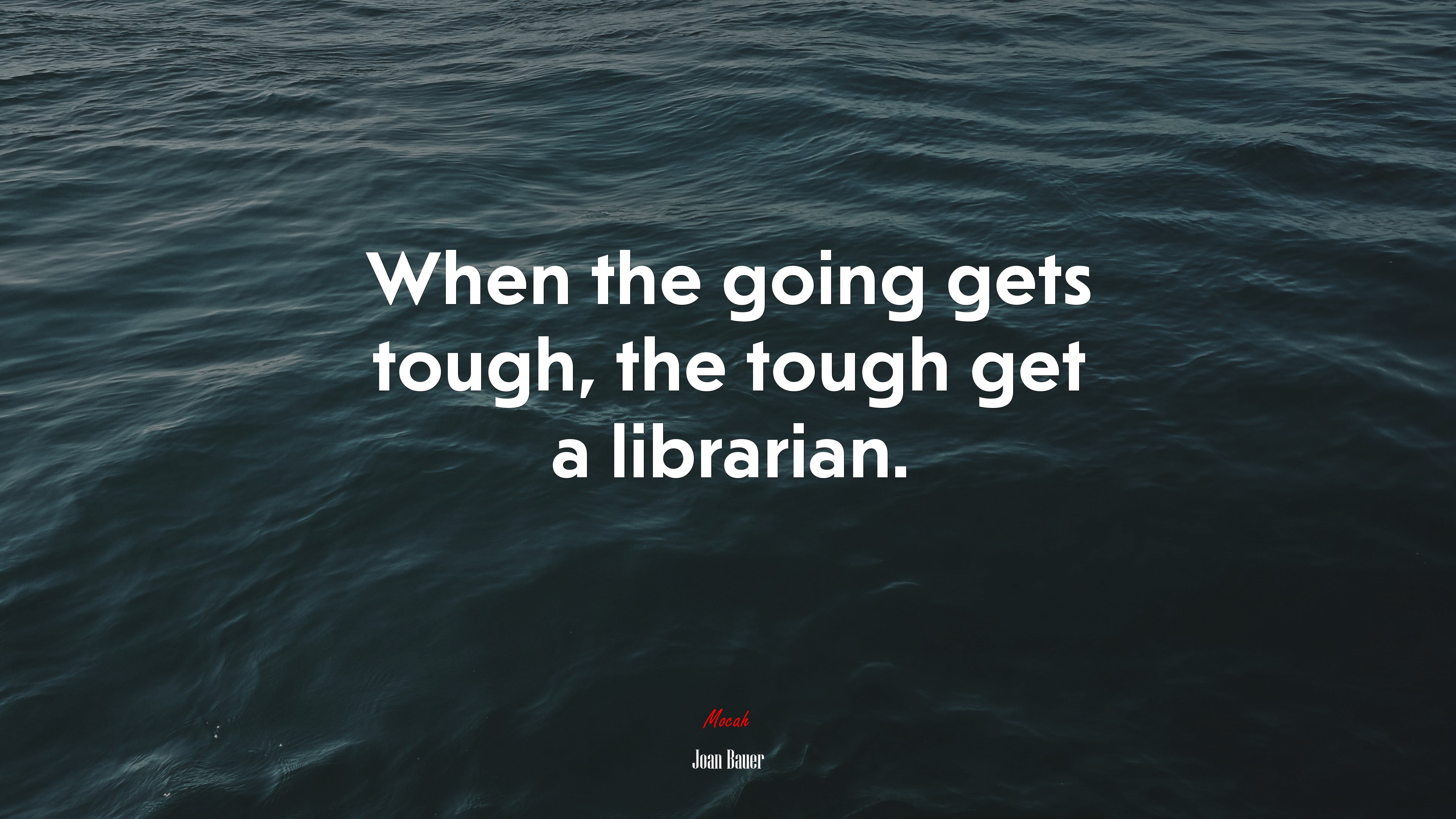When the going gets tough, the tough get a librarian. | Joan Bauer quote HD Wallpaper