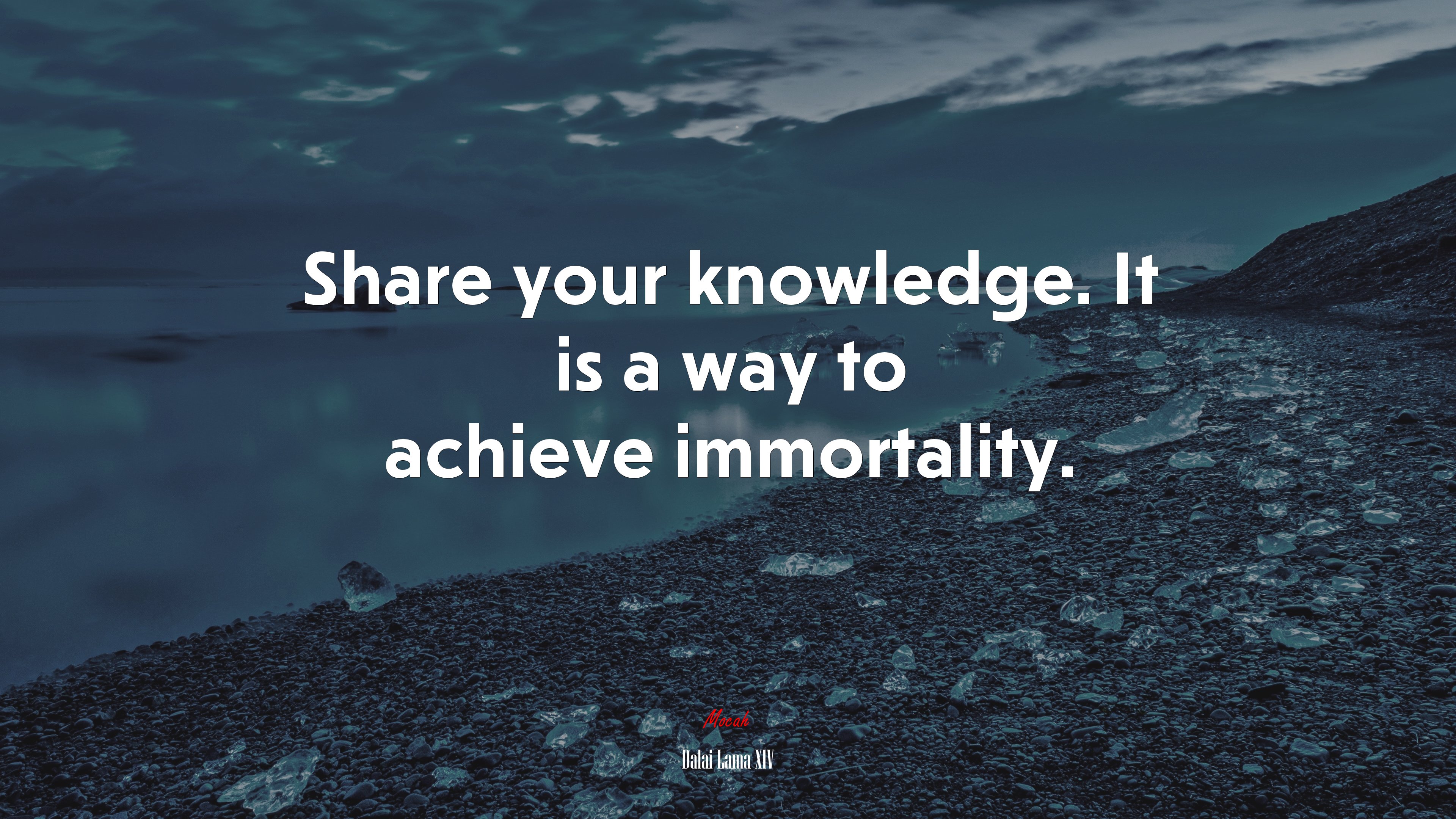 Share your knowledge. It is a way to achieve immortality. | Dalai Lama XIV quote HD Wallpaper