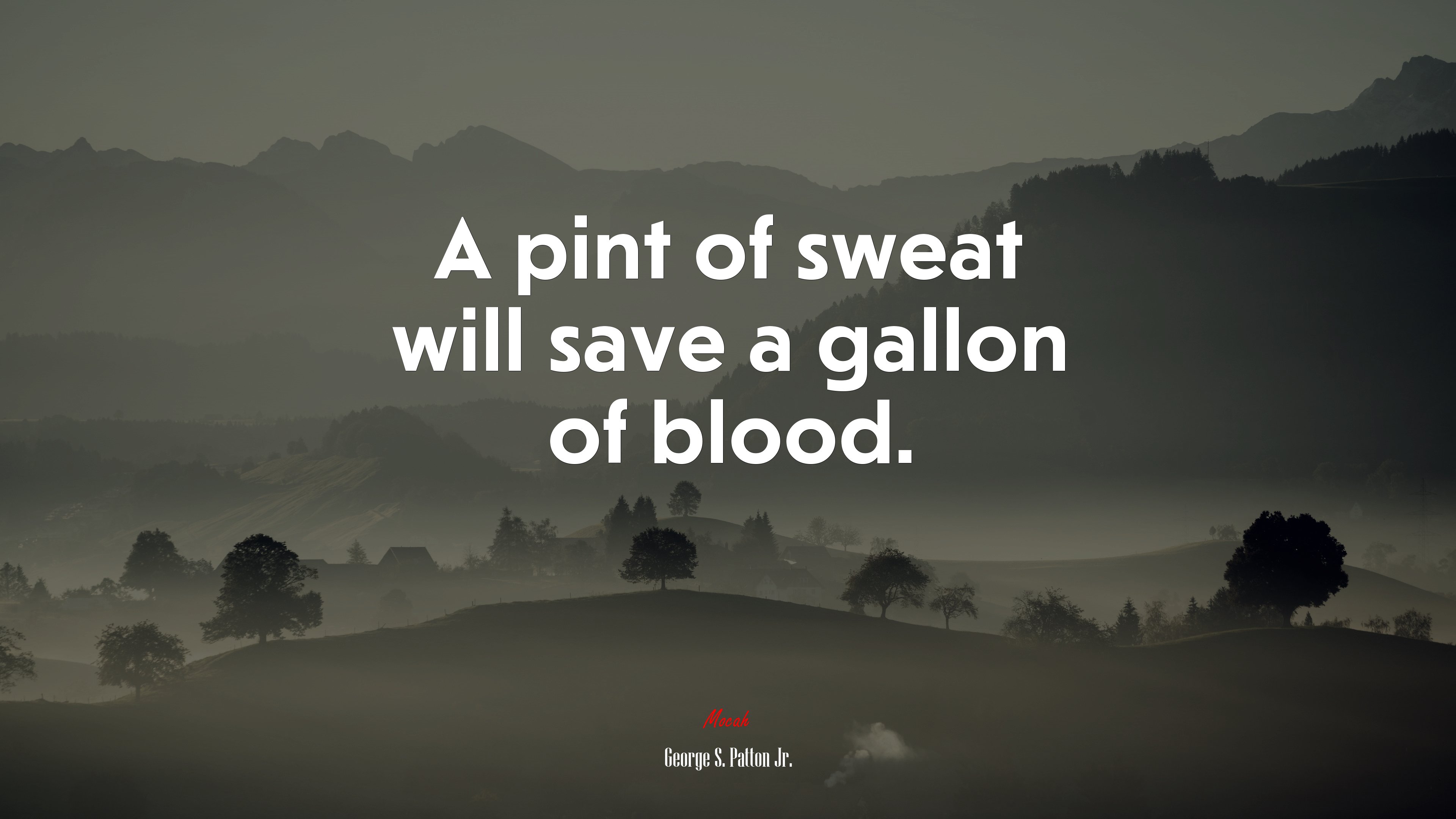 A pint of sweat will save a gallon of blood. | George S. Patton Jr. quote HD Wallpaper
