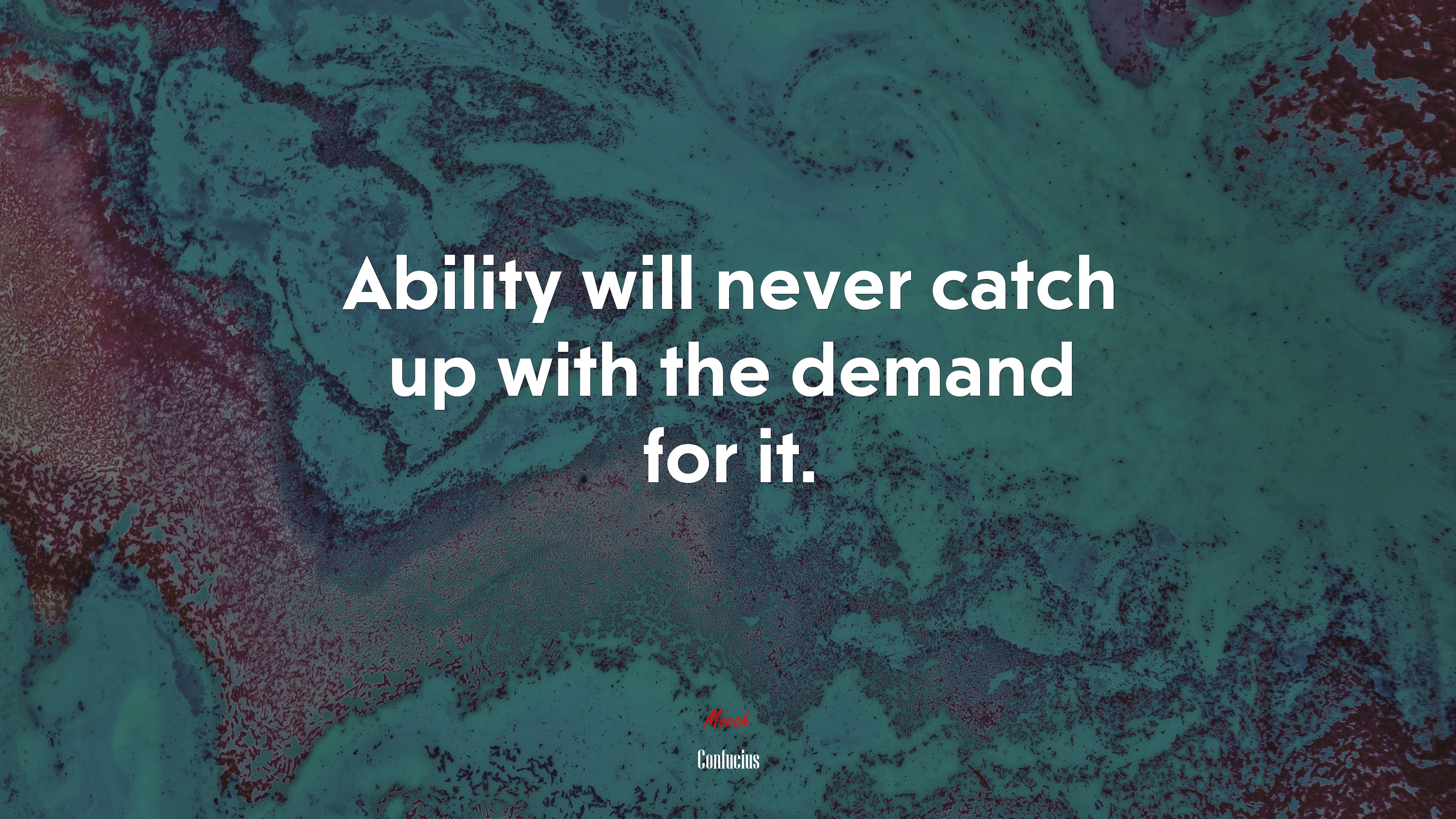 Ability will never catch up with the demand for it. | Confucius quote HD Wallpaper