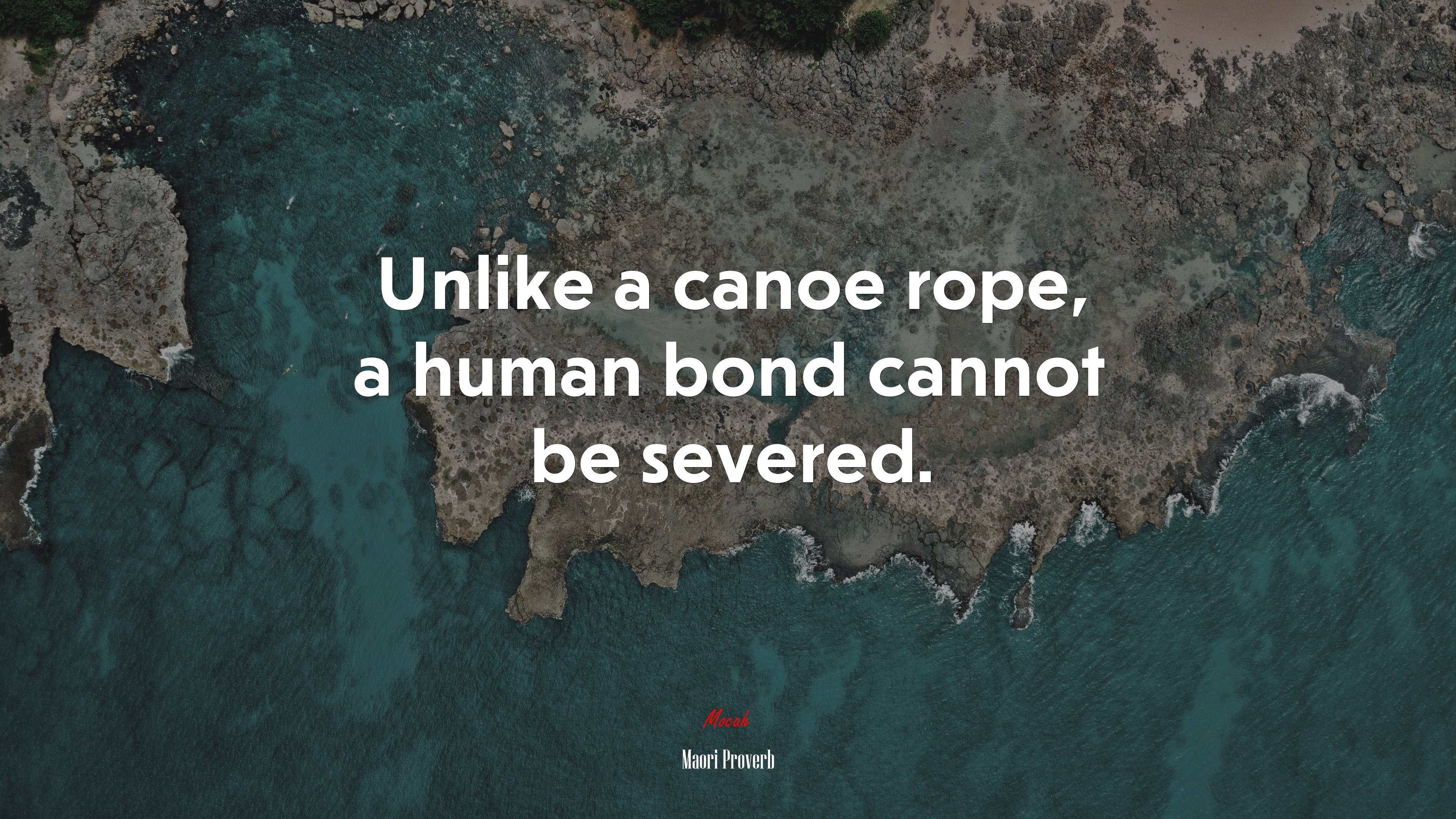 Unlike a canoe rope, a human bond cannot be severed. | Maori Proverb quote HD Wallpaper