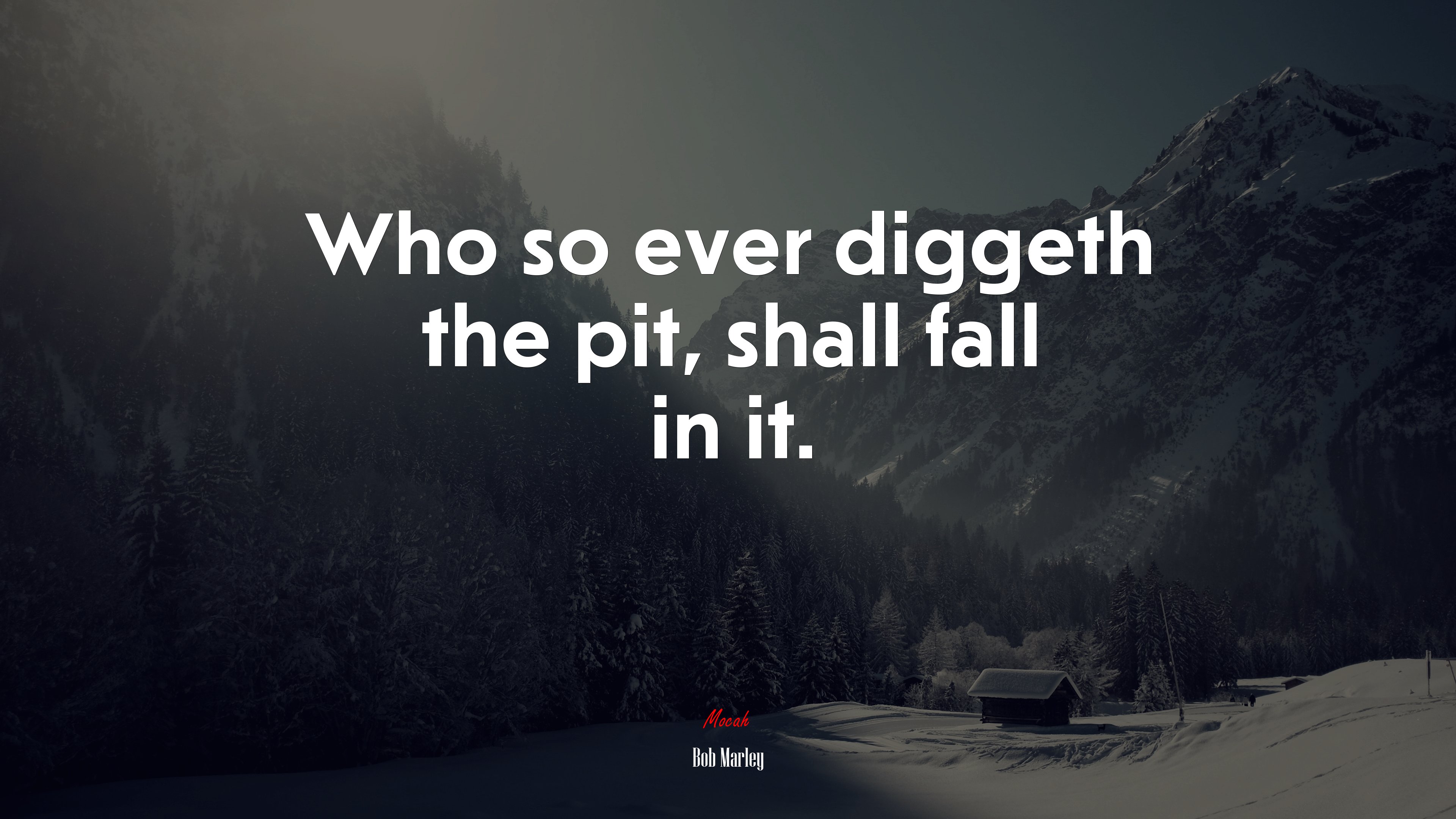 Who so ever diggeth the pit, shall fall in it. | Bob Marley quote HD Wallpaper