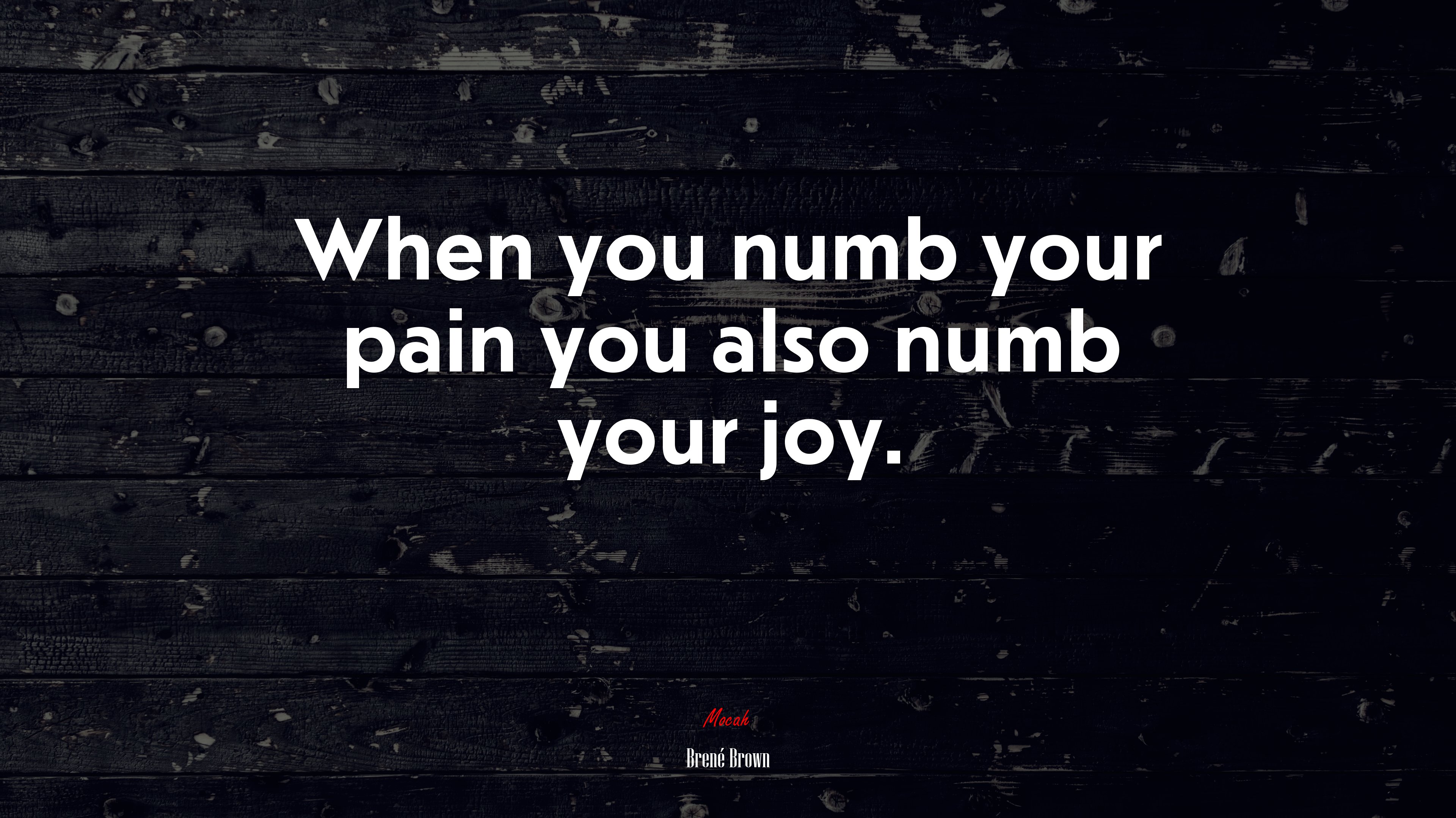 When you numb your pain you also numb your joy. | Brené Brown quote HD Wallpaper