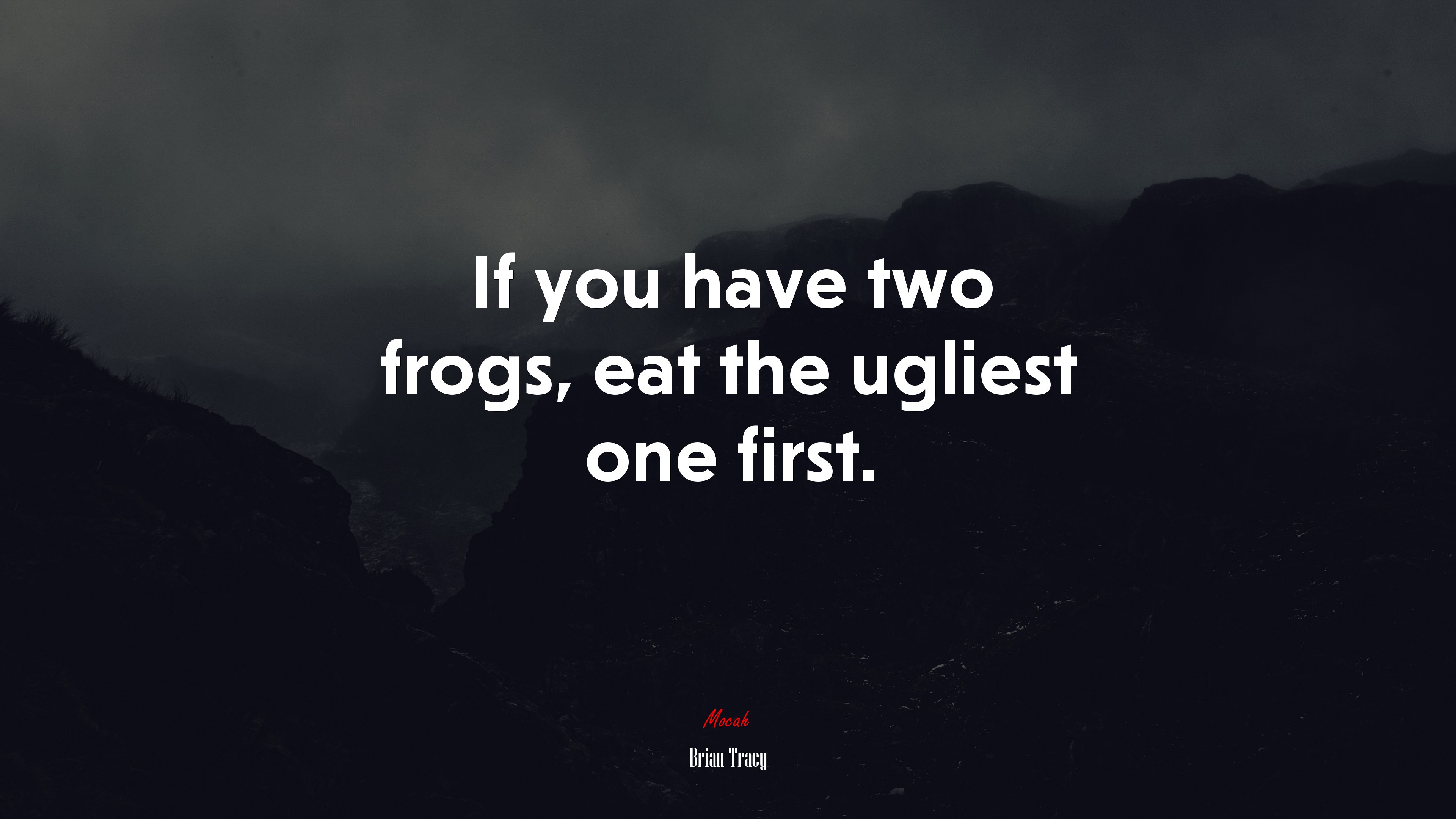 If you have two frogs, eat the ugliest one first. | Brian Tracy quote HD Wallpaper