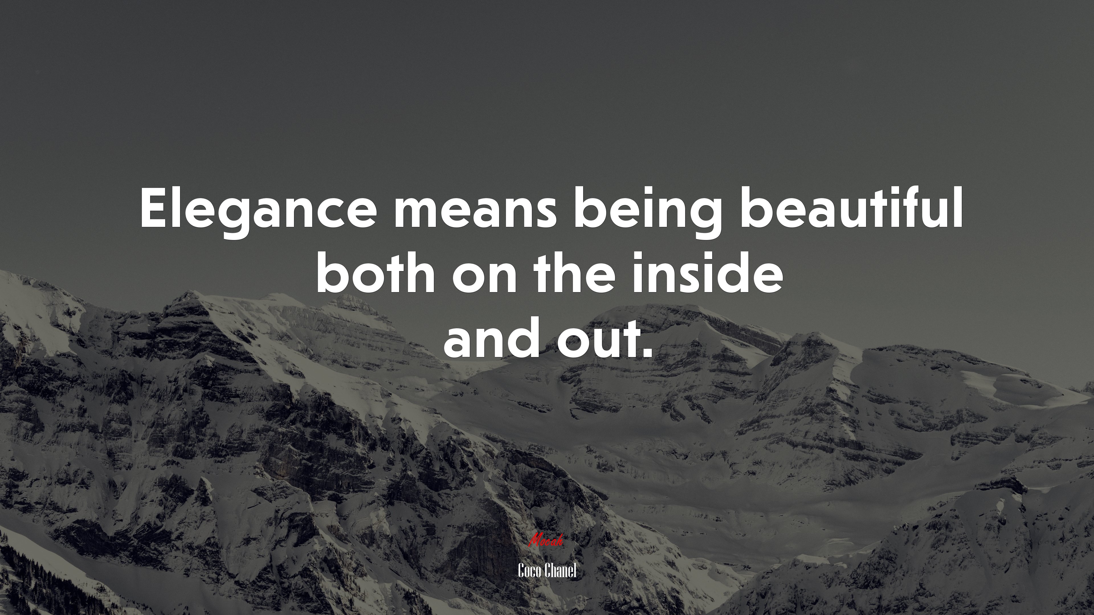 Elegance means being beautiful both on the inside and out. | Coco Chanel quote HD Wallpaper