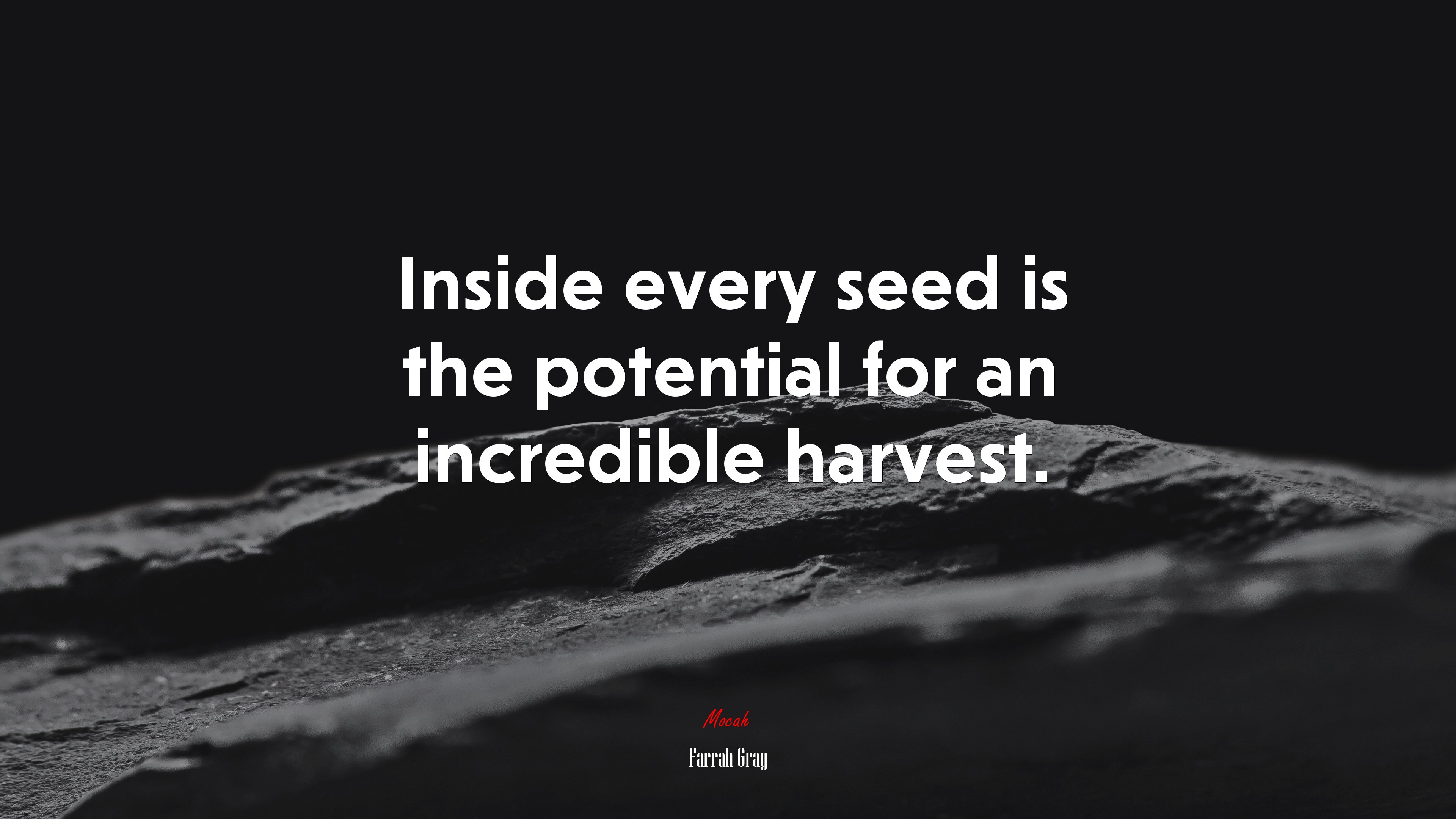 Inside every seed is the potential for an incredible harvest. | Farrah Gray quote HD Wallpaper