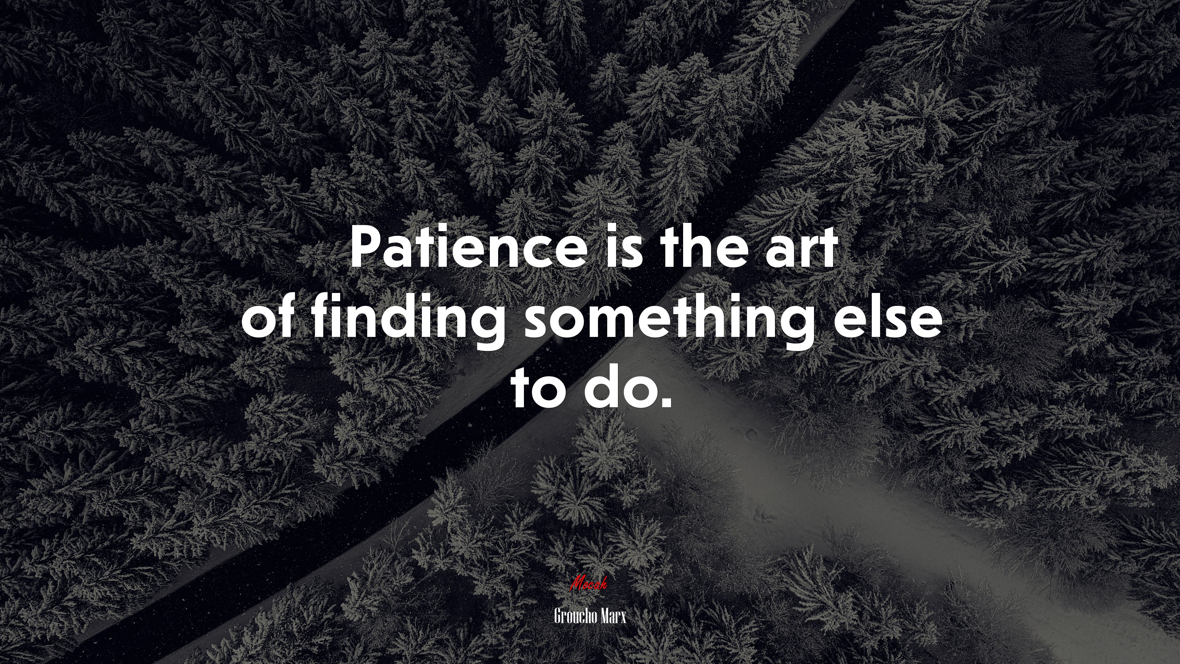 Patience is the art of finding something else to do. | Groucho Marx quote HD Wallpaper