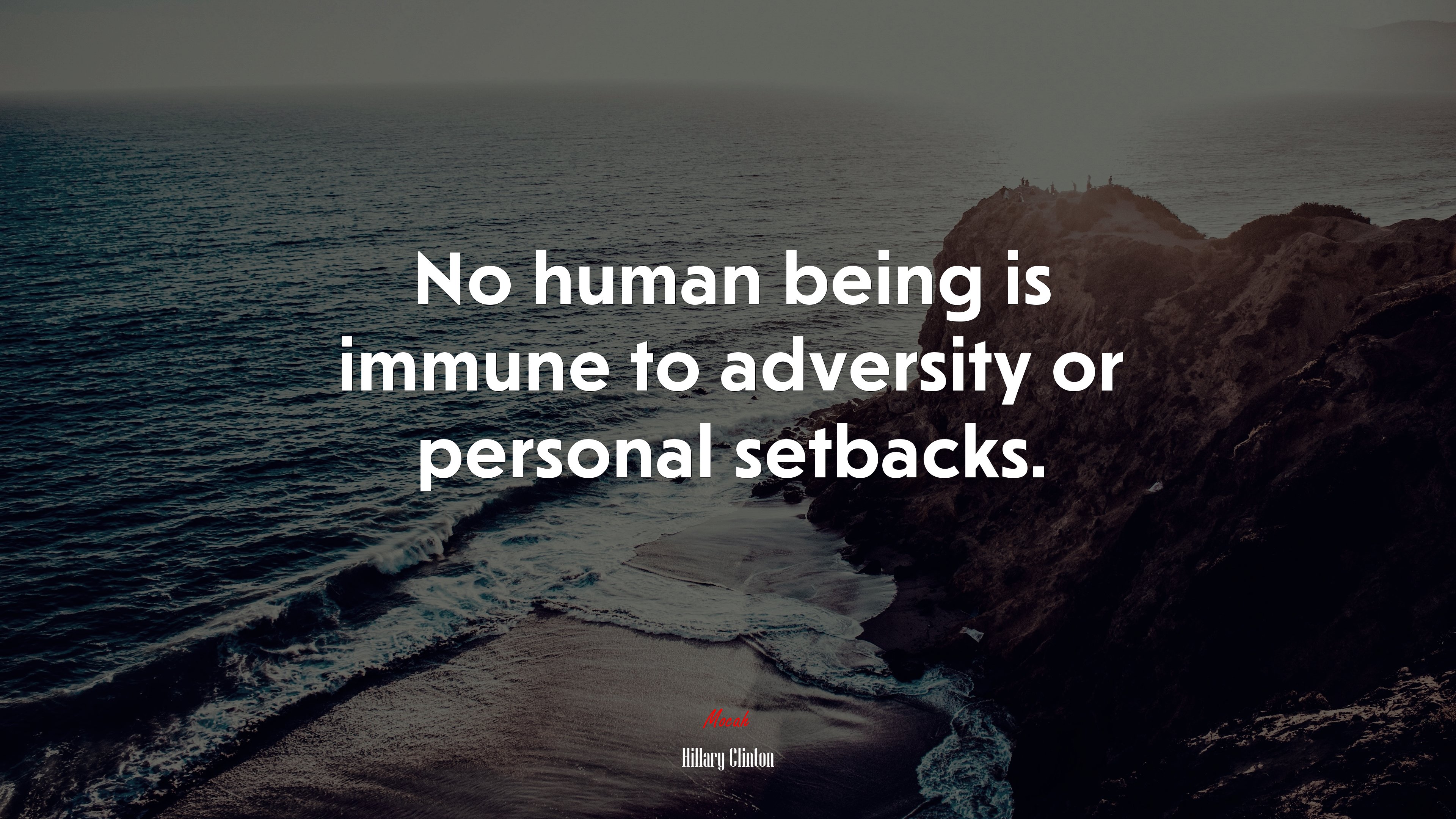 No human being is immune to adversity or personal setbacks. | Hillary Clinton quote HD Wallpaper