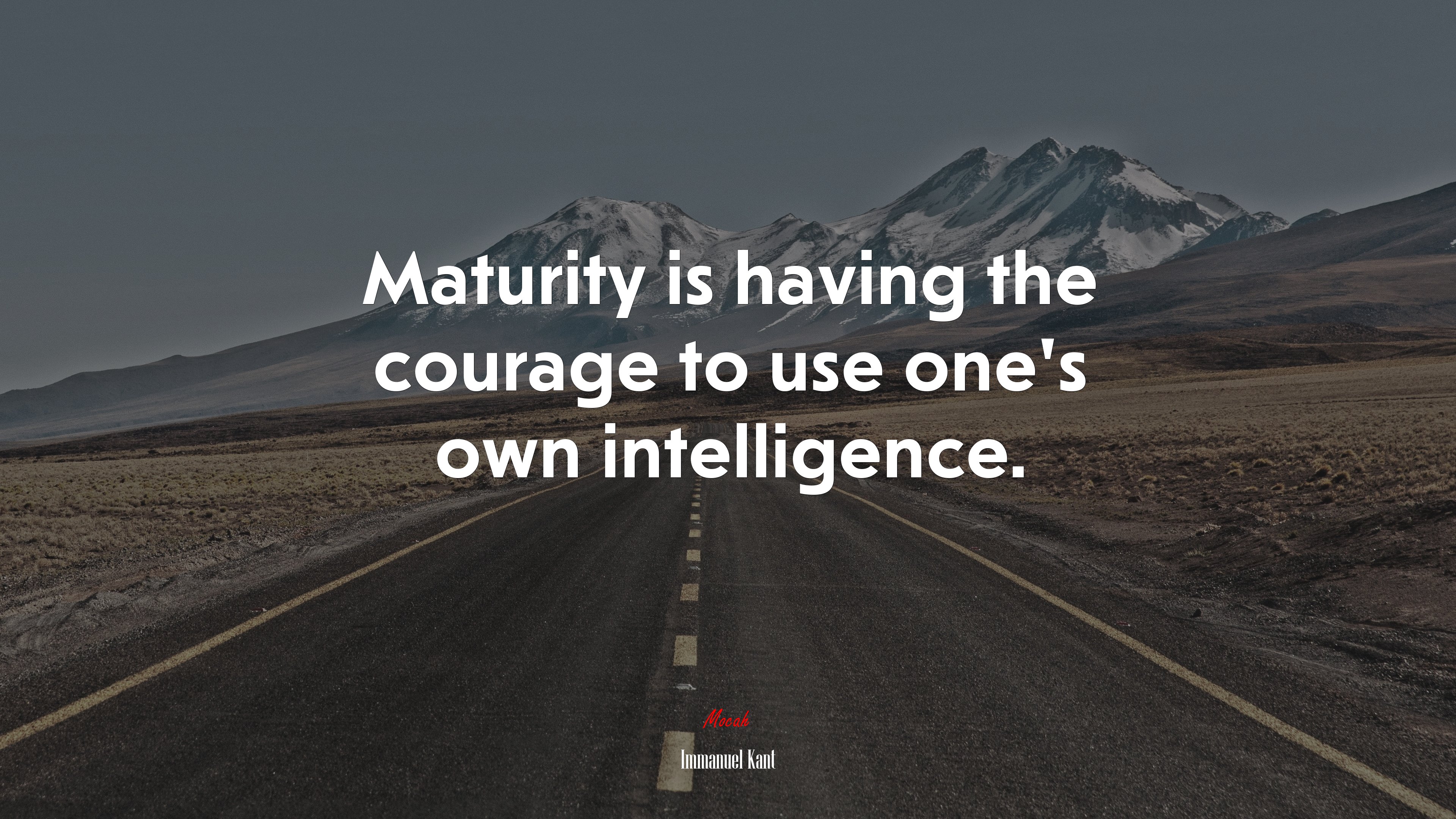 Maturity is having the courage to use one’s own intelligence. | Immanuel Kant quote HD Wallpaper