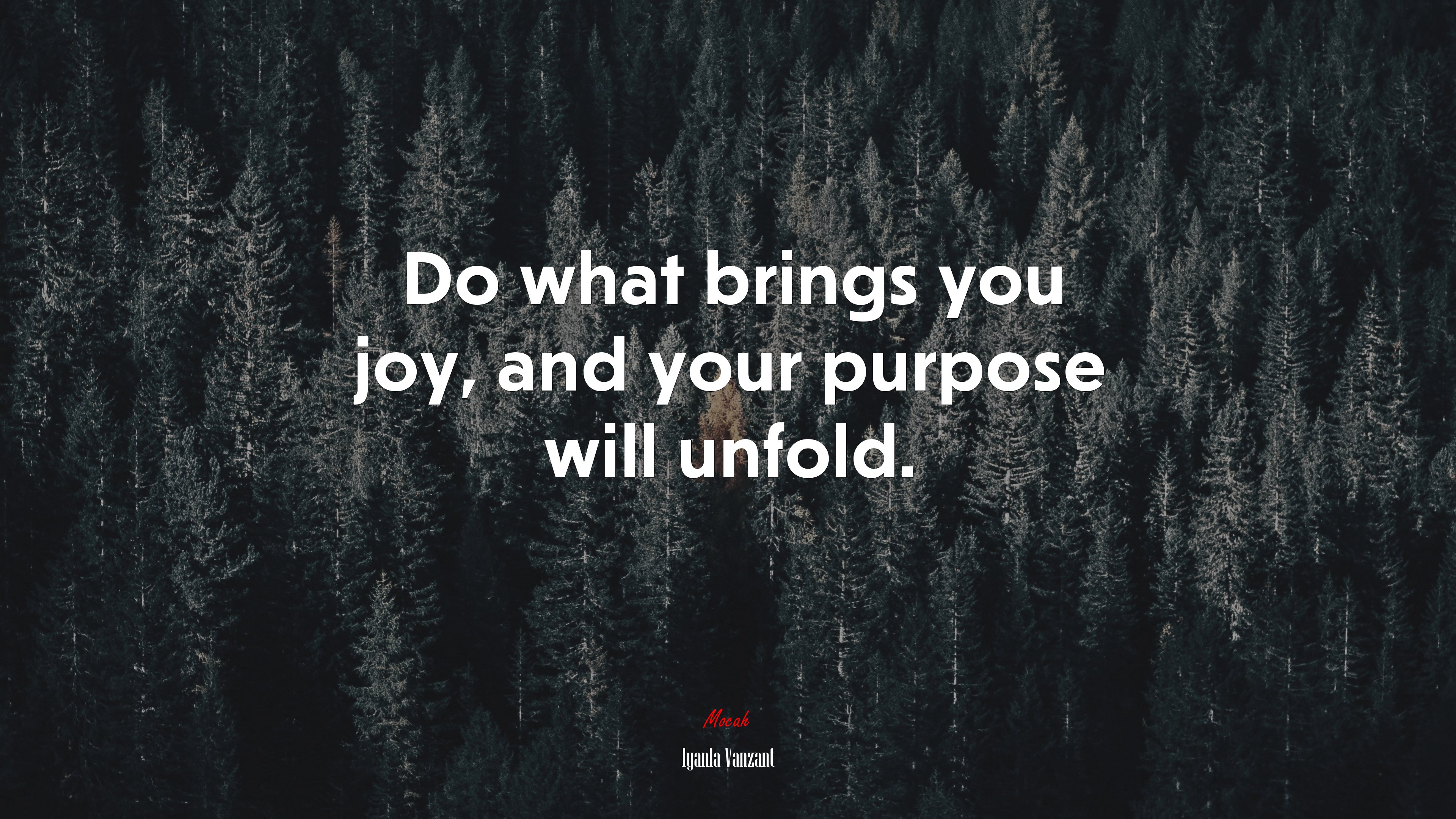 Do what brings you joy, and your purpose will unfold. | Iyanla Vanzant quote HD Wallpaper