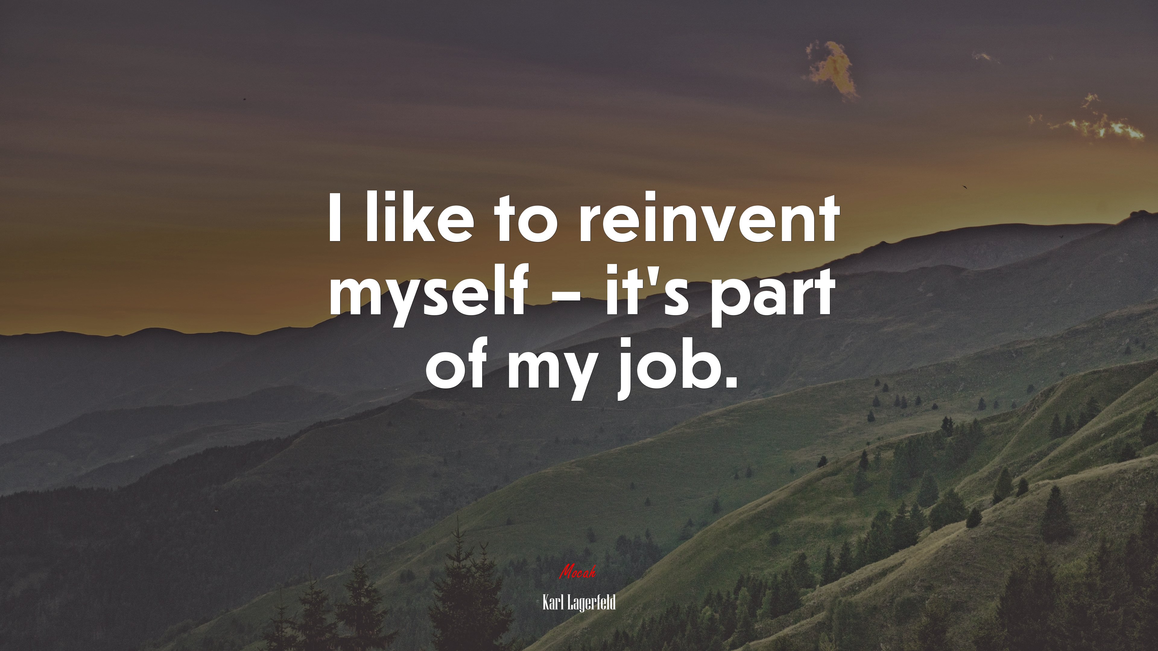 I like to reinvent myself – it’s part of my job. | Karl Lagerfeld quote HD Wallpaper