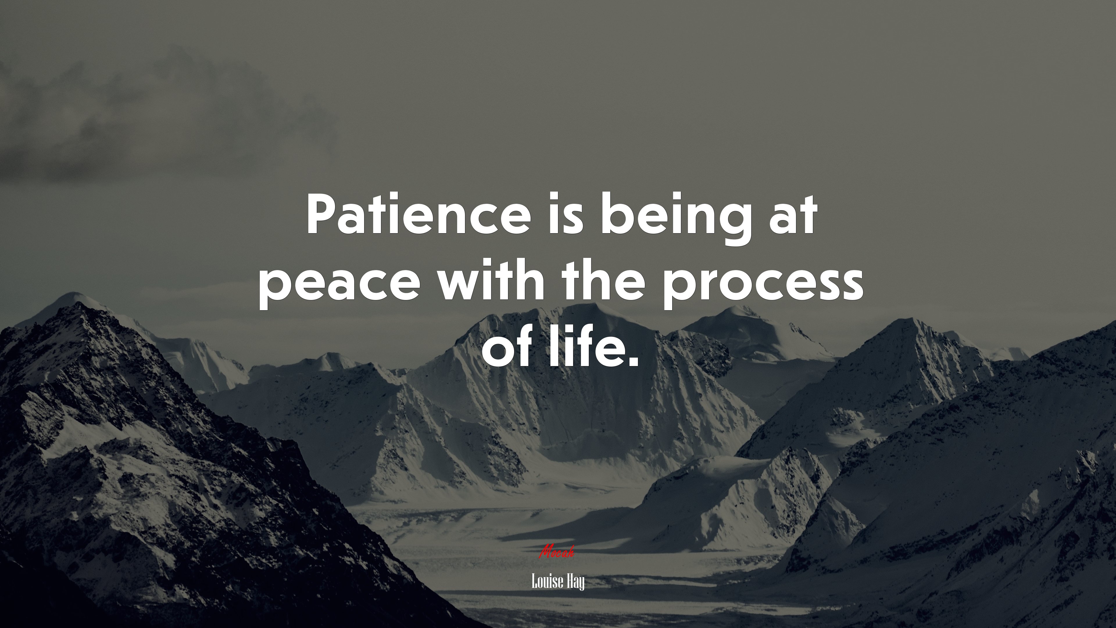 Patience is being at peace with the process of life. | Louise Hay quote HD Wallpaper