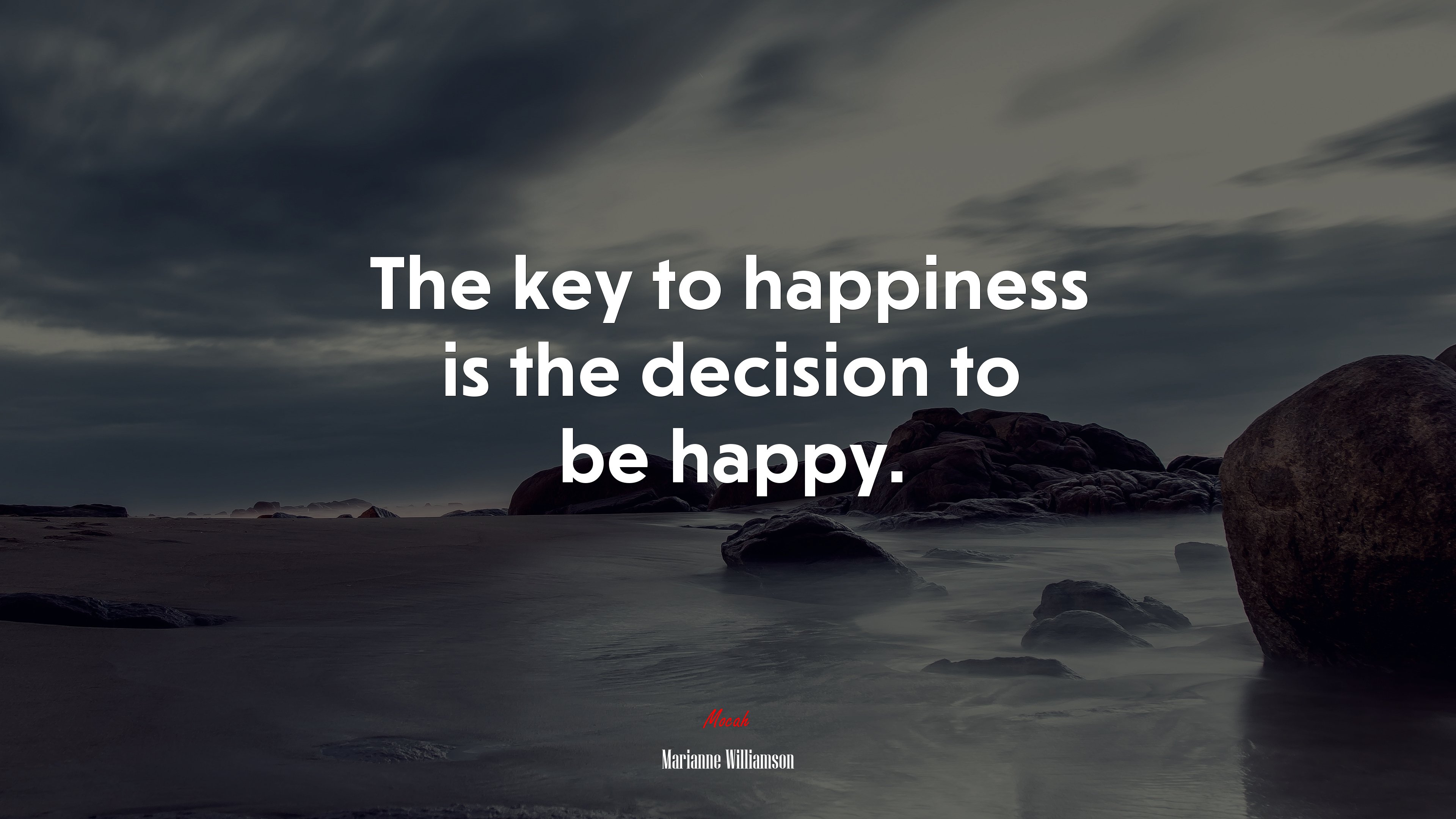 The key to happiness is the decision to be happy. | Marianne Williamson quote HD Wallpaper