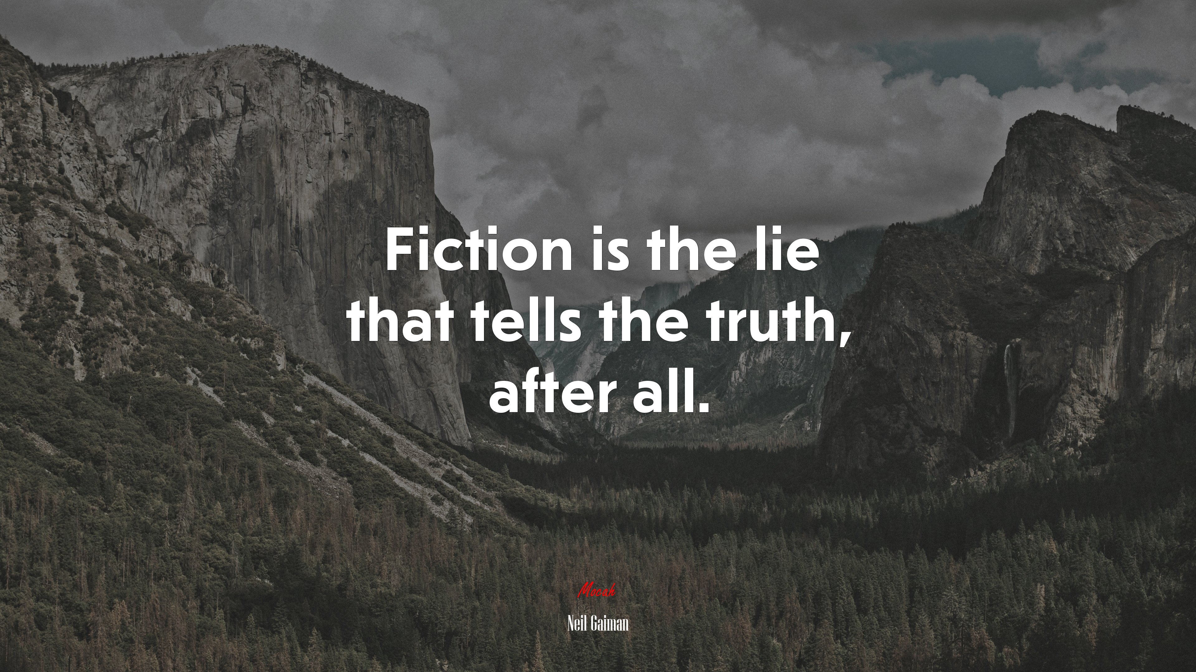 Fiction is the lie that tells the truth, after all. | Neil Gaiman quote HD Wallpaper