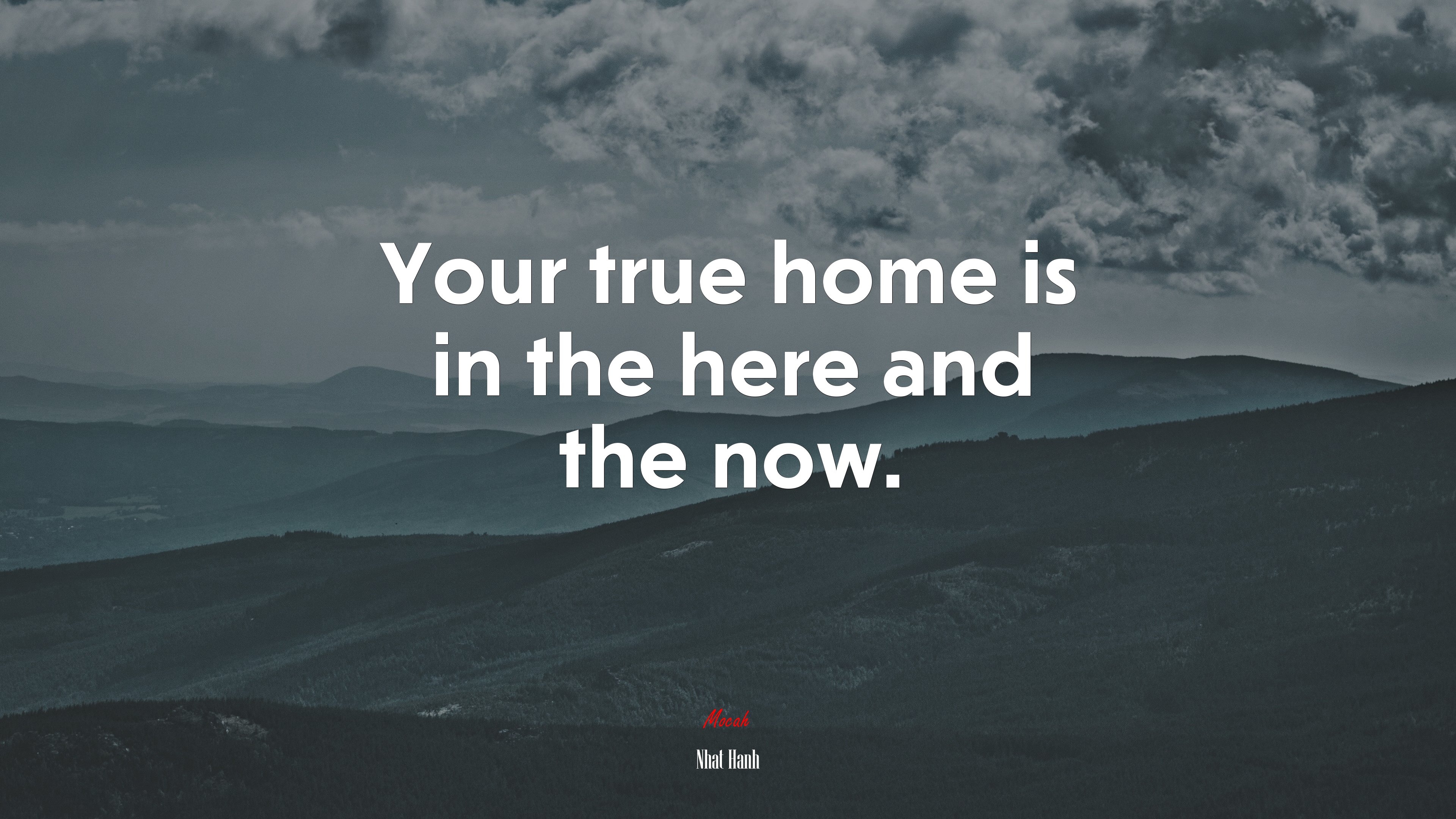 Your true home is in the here and the now. | Nhat Hanh quote HD Wallpaper