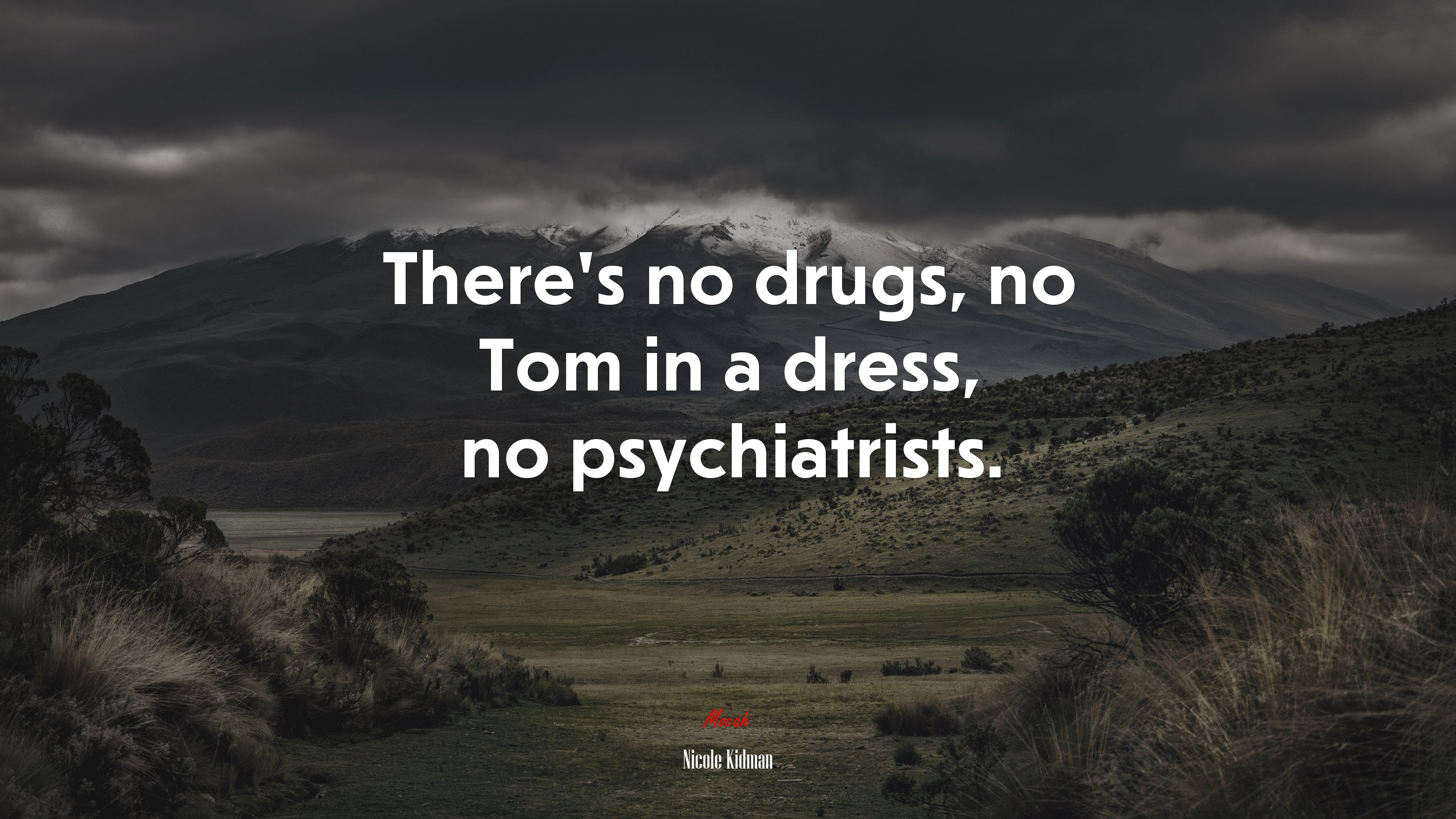 There’s no drugs, no Tom in a dress, no psychiatrists. | Nicole Kidman quote HD Wallpaper
