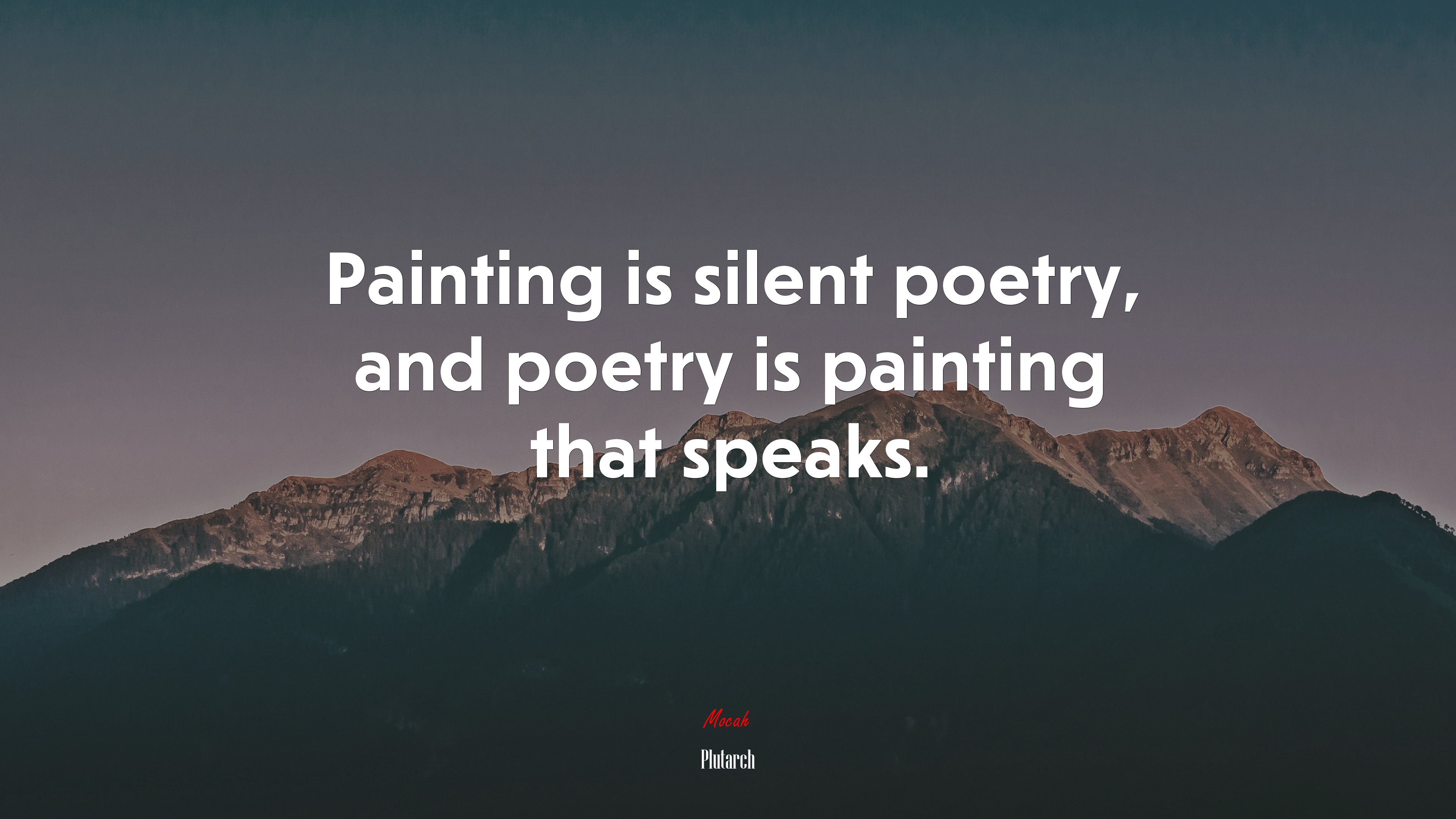 Painting is silent poetry, and poetry is painting that speaks. | Plutarch quote HD Wallpaper