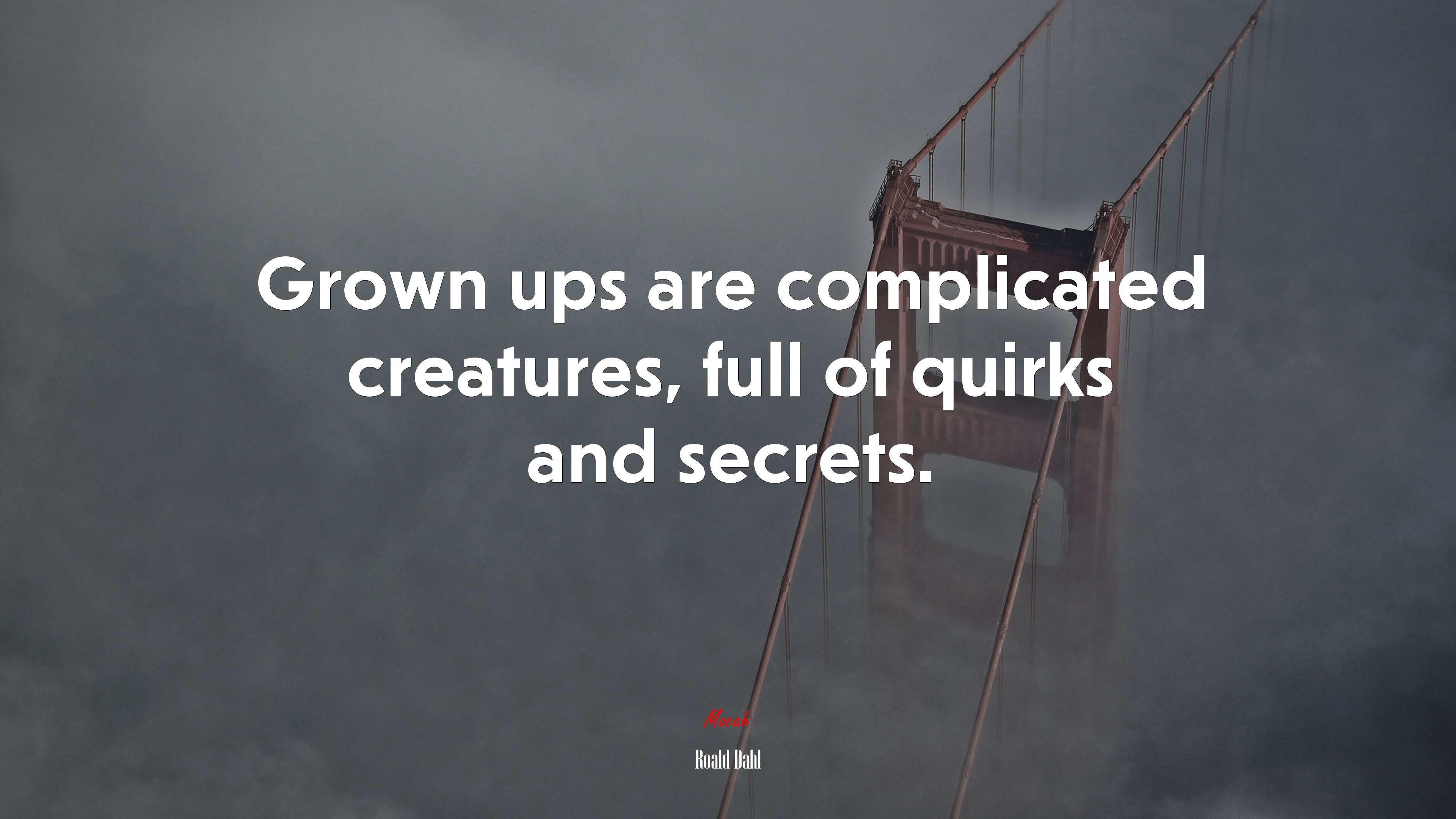 Grown ups are complicated creatures, full of quirks and secrets. | Roald Dahl quote HD Wallpaper