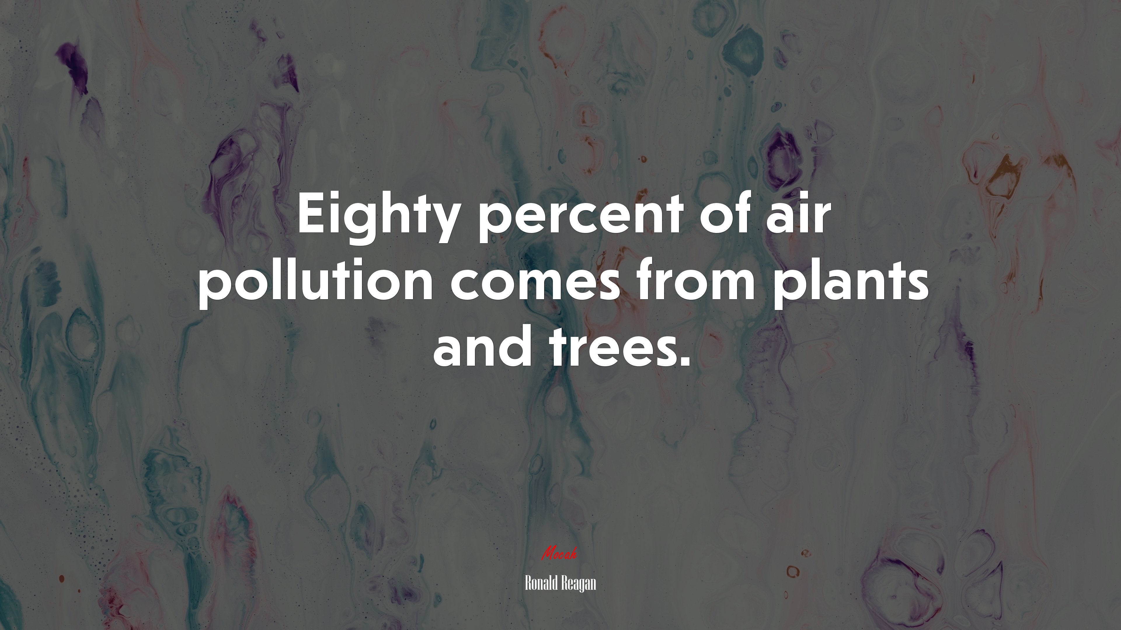Eighty percent of air pollution comes from plants and trees. | Ronald Reagan quote HD Wallpaper
