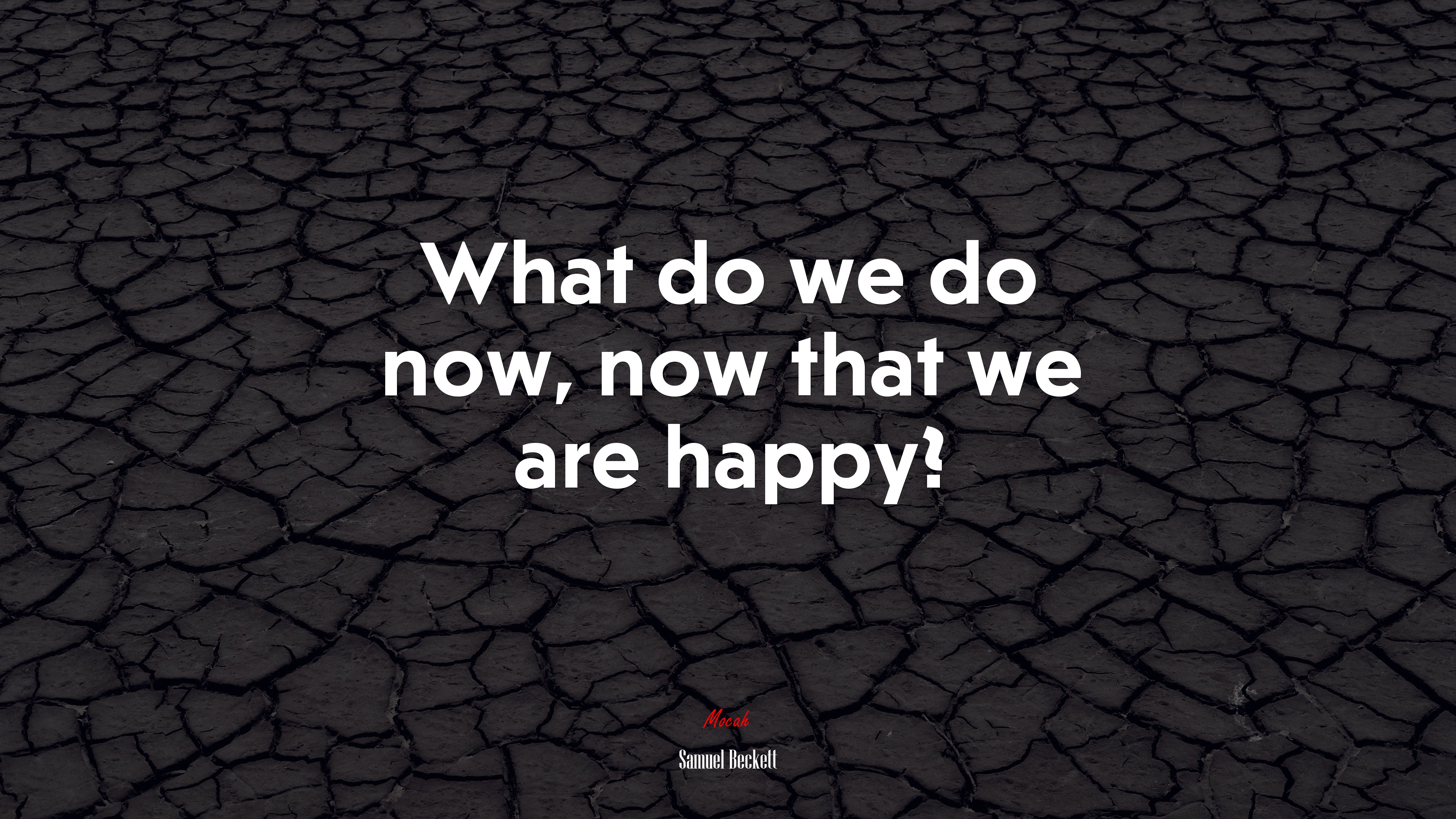 What do we do now, now that we are happy? | Samuel Beckett quote HD Wallpaper