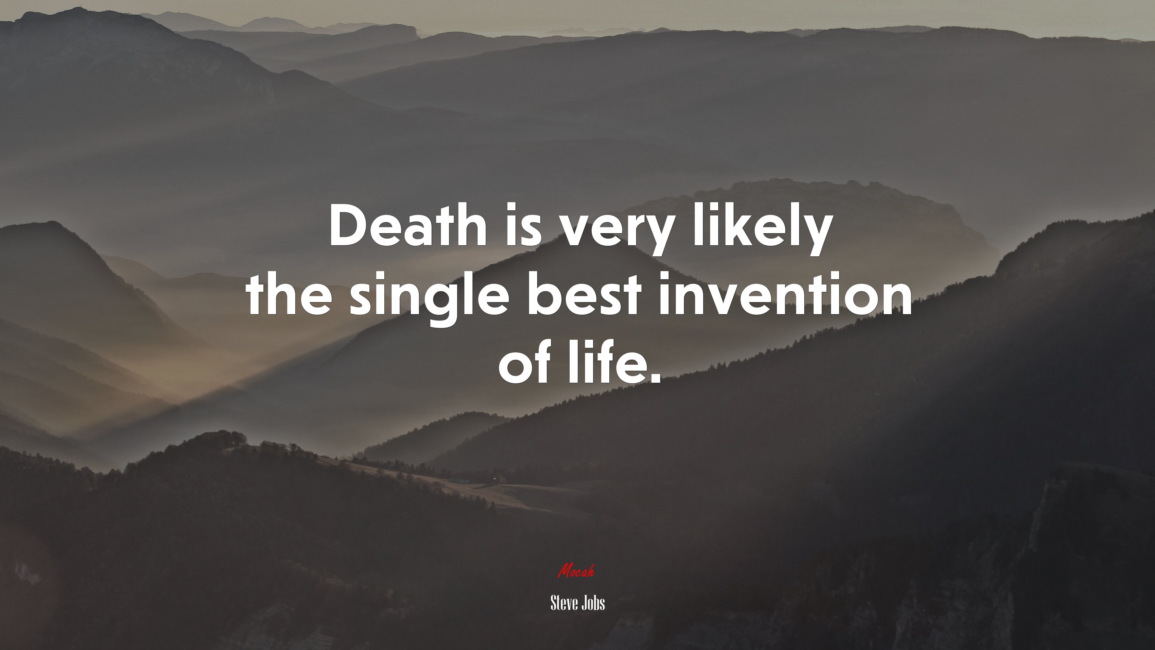 Death is very likely the single best invention of life. | Steve Jobs quote HD Wallpaper