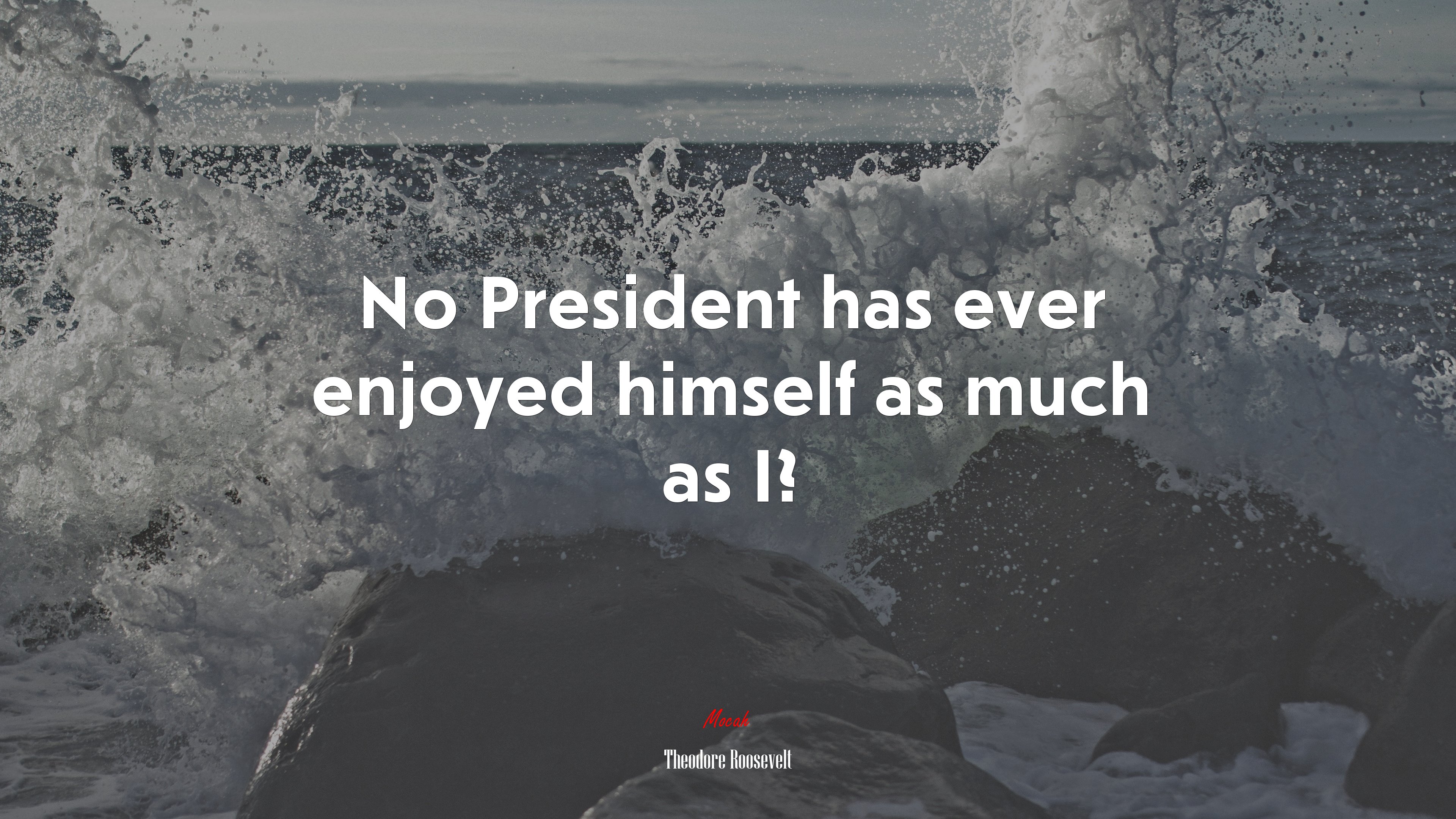 No President has ever enjoyed himself as much as I? | Theodore Roosevelt quote HD Wallpaper