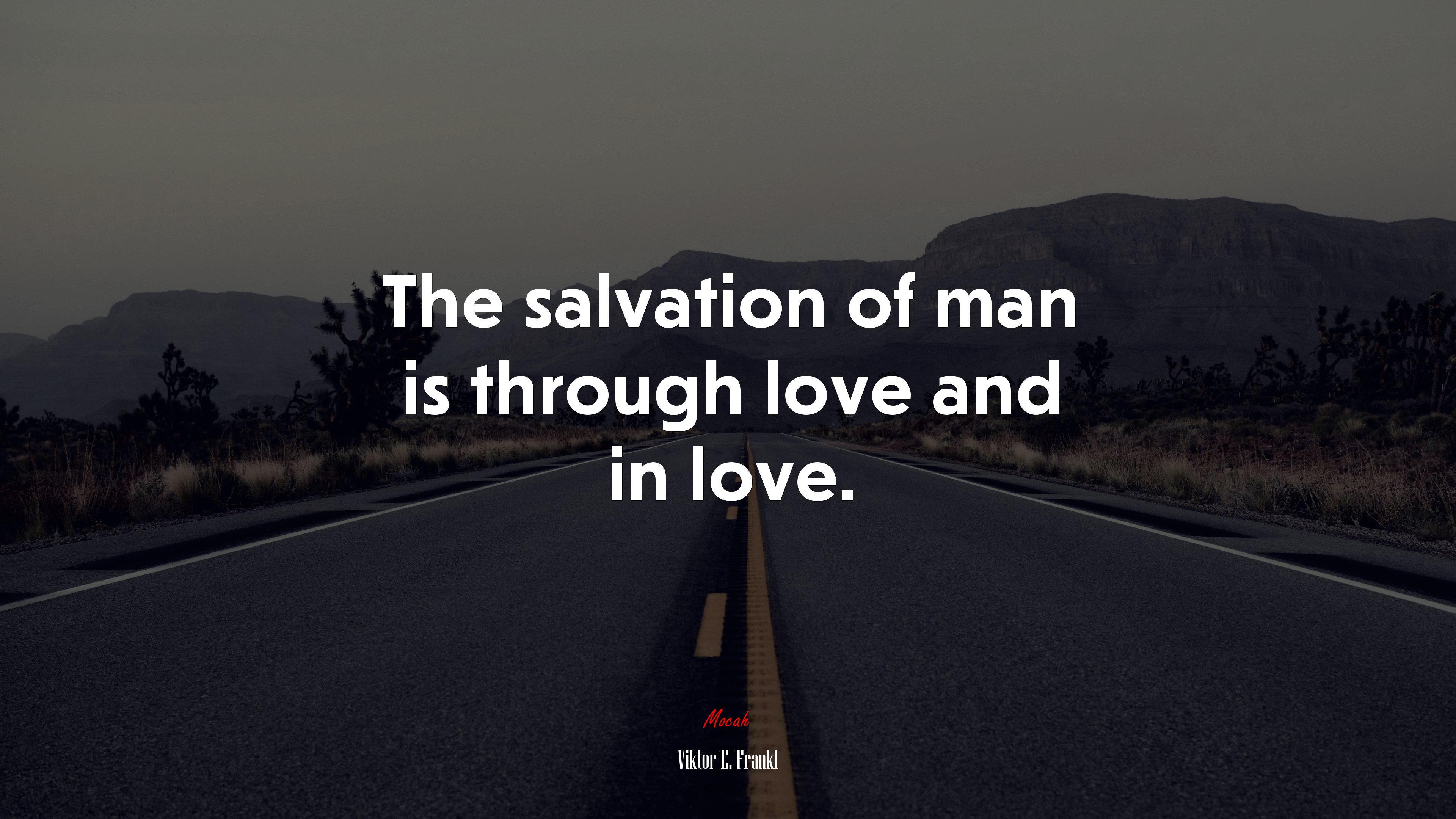 The salvation of man is through love and in love. | Viktor E. Frankl quote HD Wallpaper