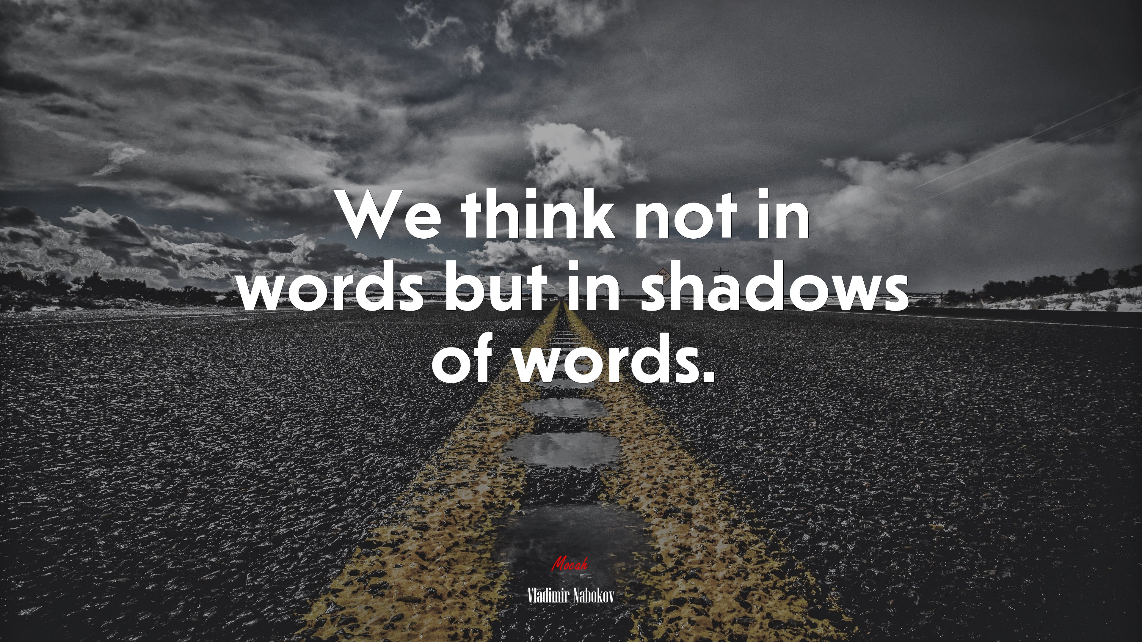 We think not in words but in shadows of words. | Vladimir Nabokov quote HD Wallpaper