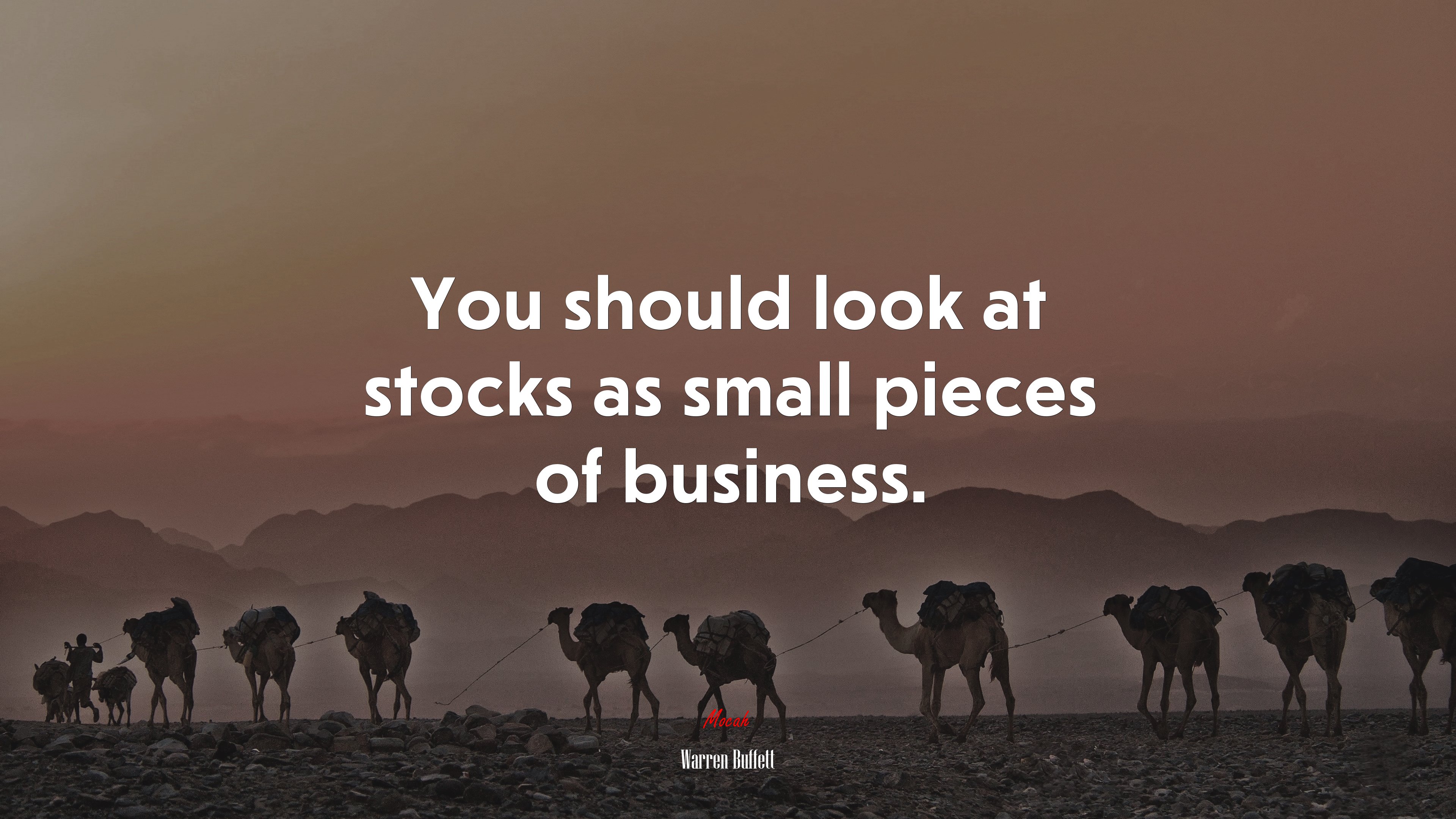You should look at stocks as small pieces of business. | Warren Buffett quote HD Wallpaper