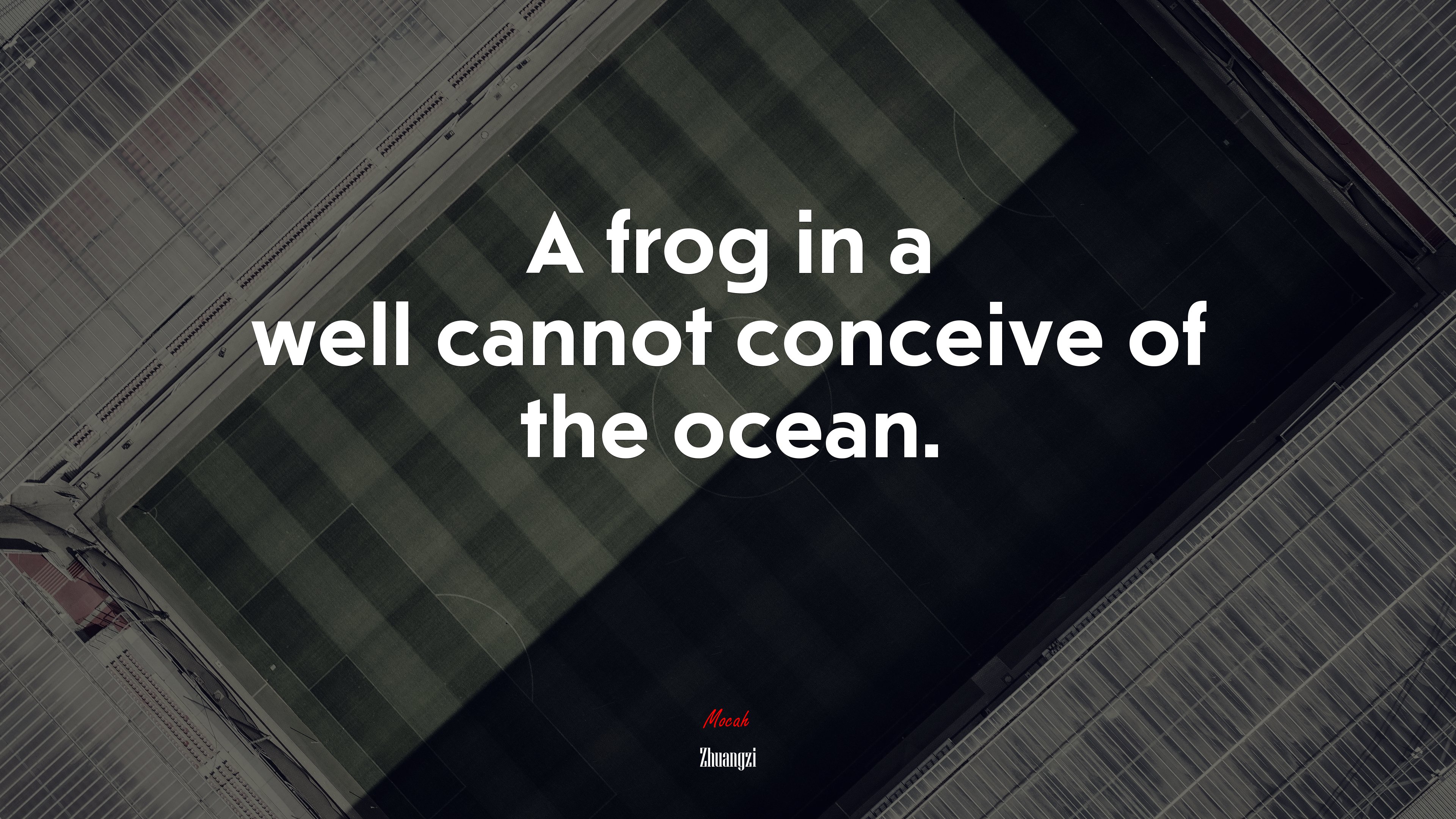 A frog in a well cannot conceive of the ocean. | Zhuangzi quote HD Wallpaper