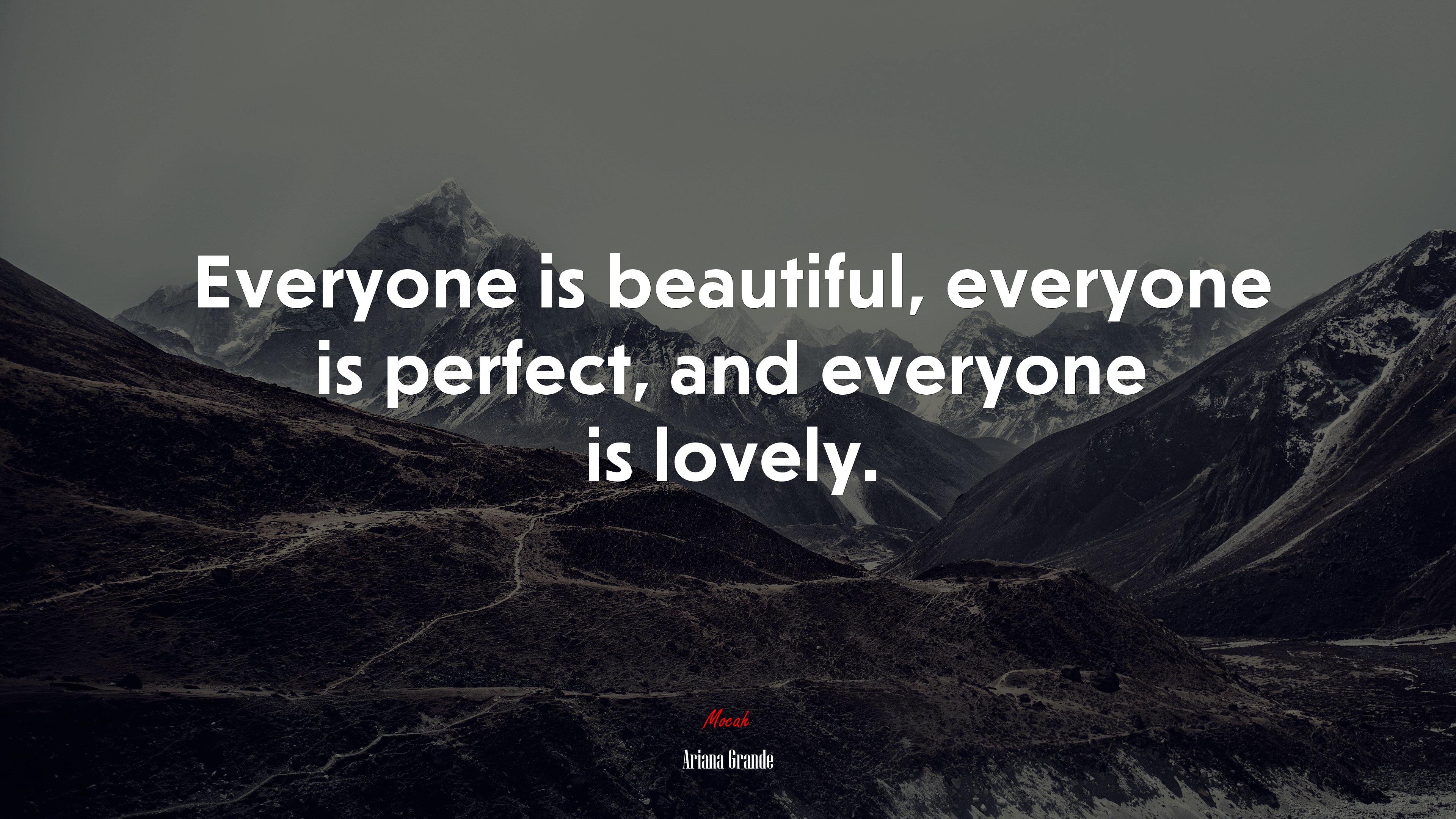 Everyone is beautiful, everyone is perfect, and everyone is lovely. | Ariana Grande quote HD Wallpaper