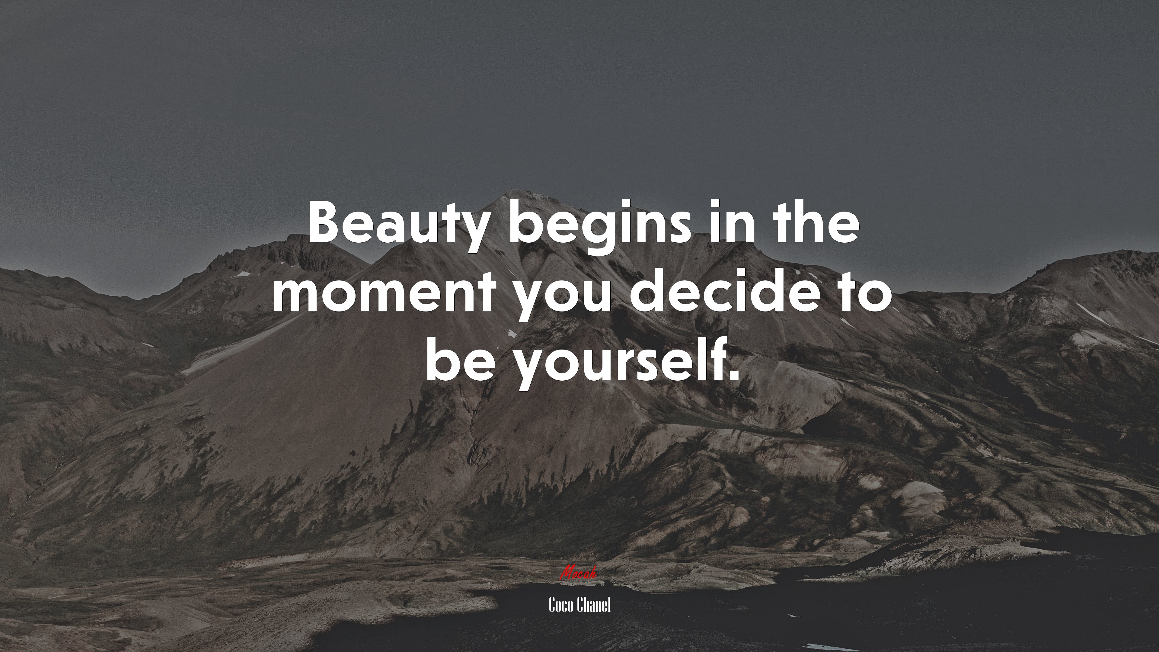 Beauty begins in the moment you decide to be yourself. | Coco Chanel quote HD Wallpaper