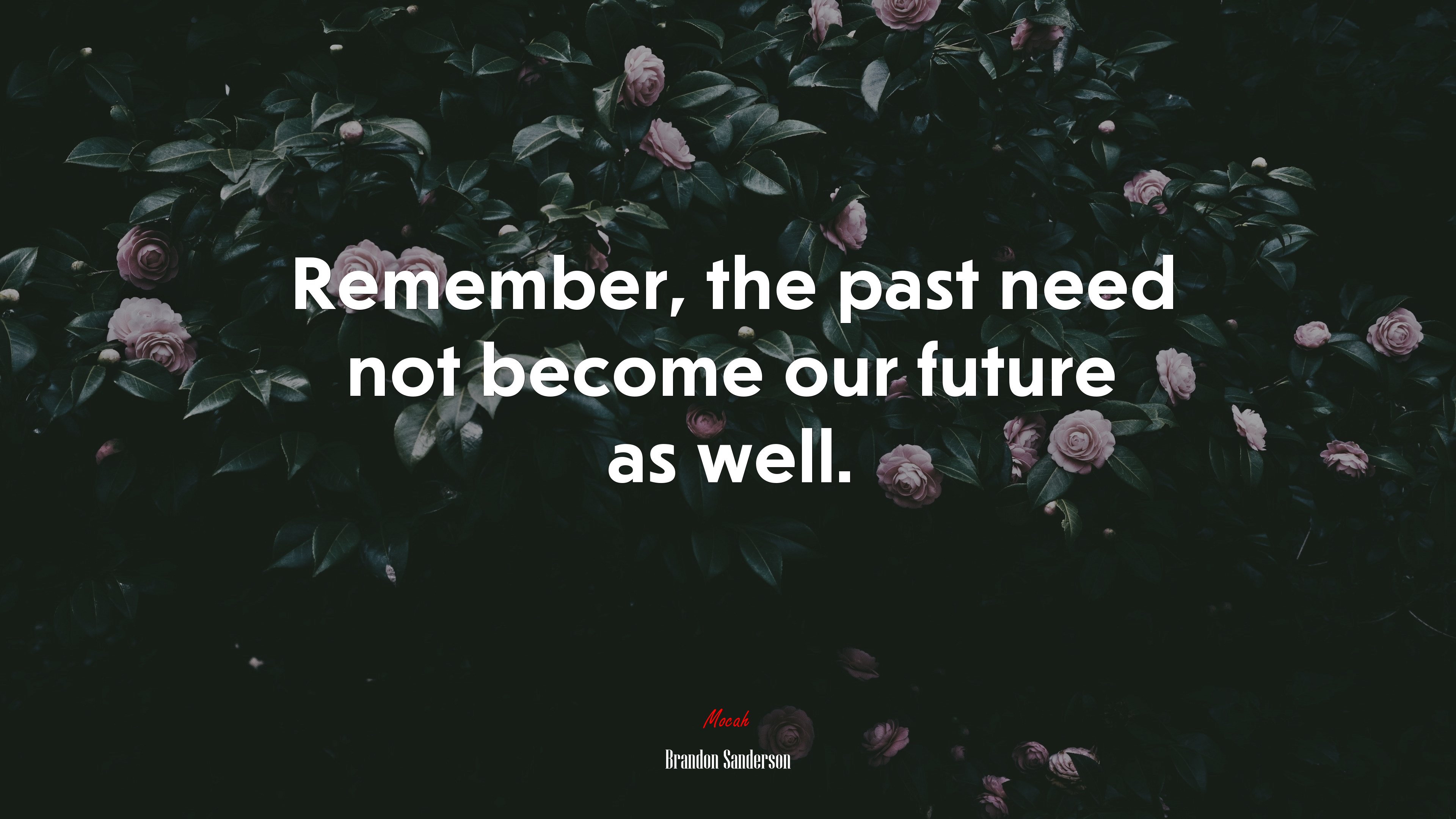 Remember, the past need not become our future as well. | Brandon Sanderson quote HD Wallpaper