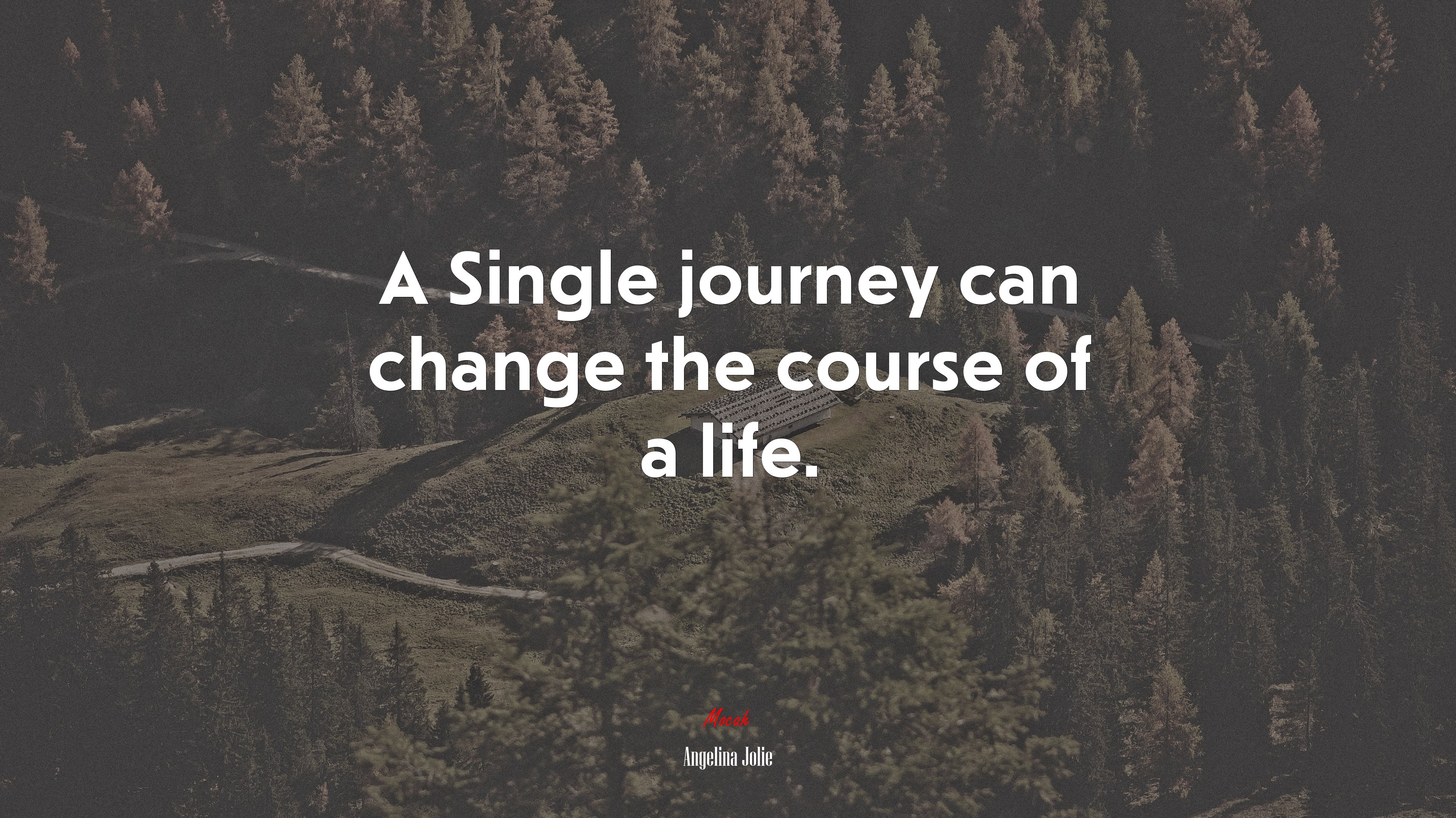 A Single journey can change the course of a life. | Angelina Jolie quote HD Wallpaper