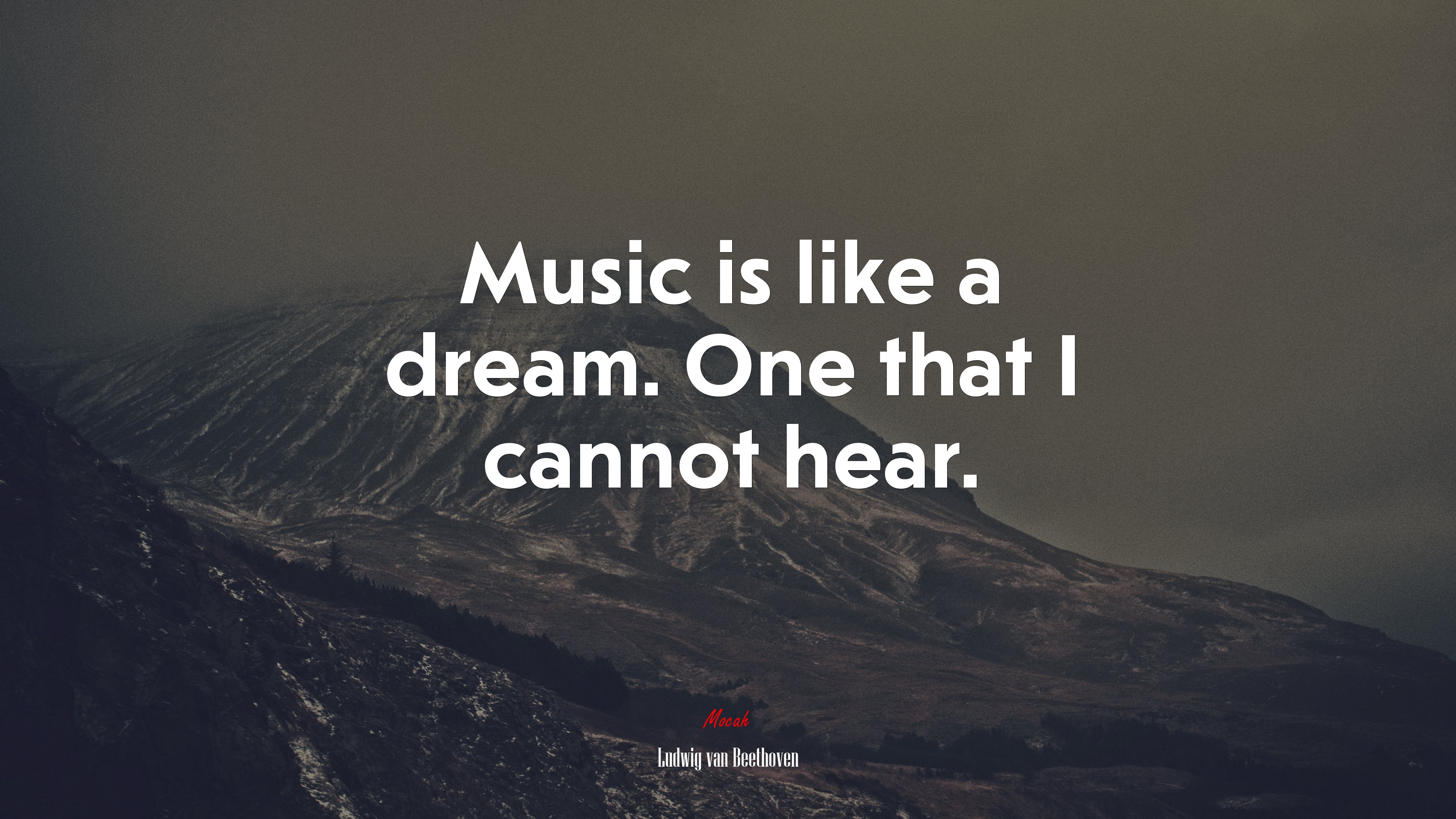 Music is like a dream. One that I cannot hear. | Ludwig van Beethoven quote HD Wallpaper