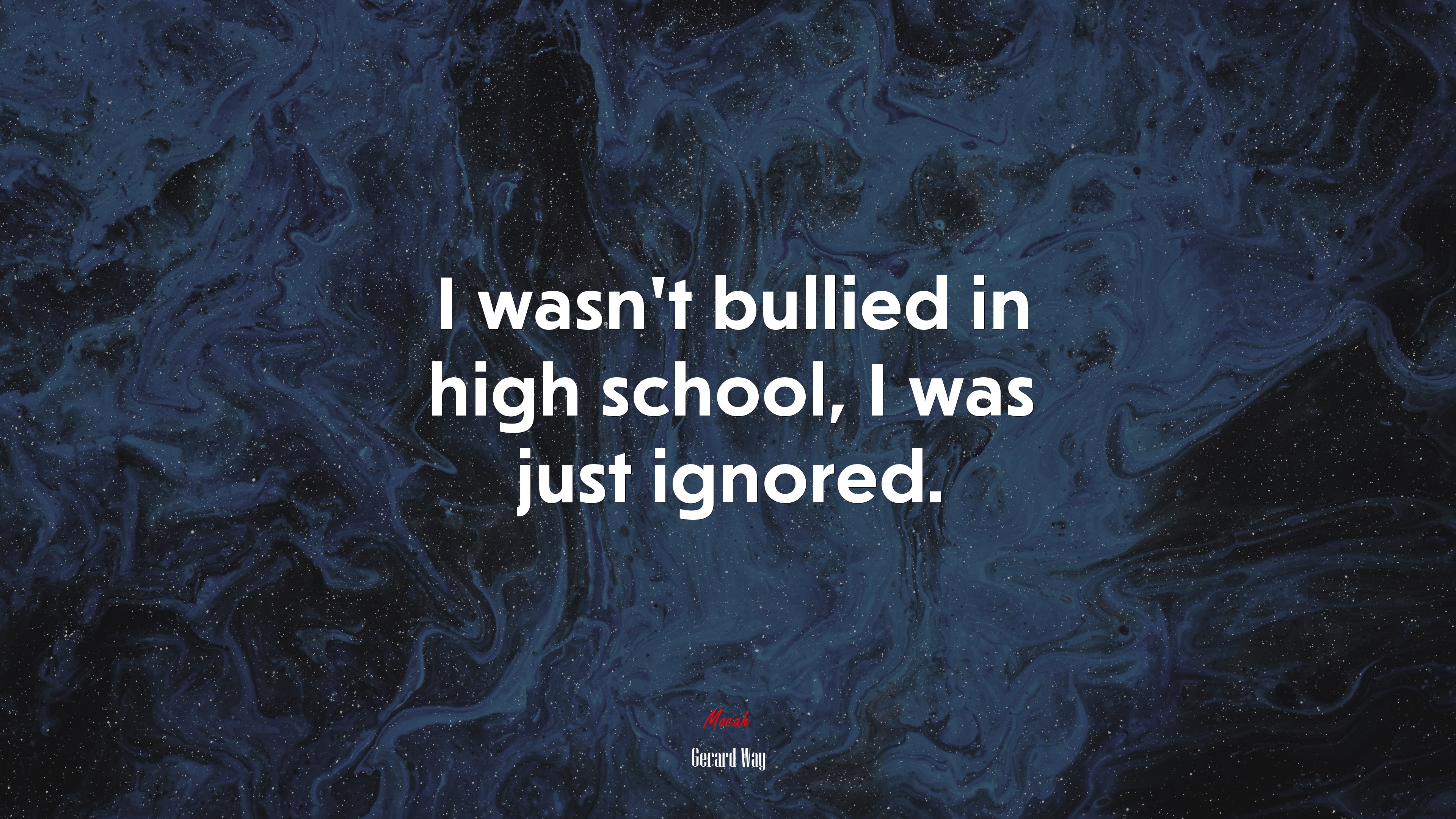 I wasn’t bullied in high school, I was just ignored. | Gerard Way quote HD Wallpaper