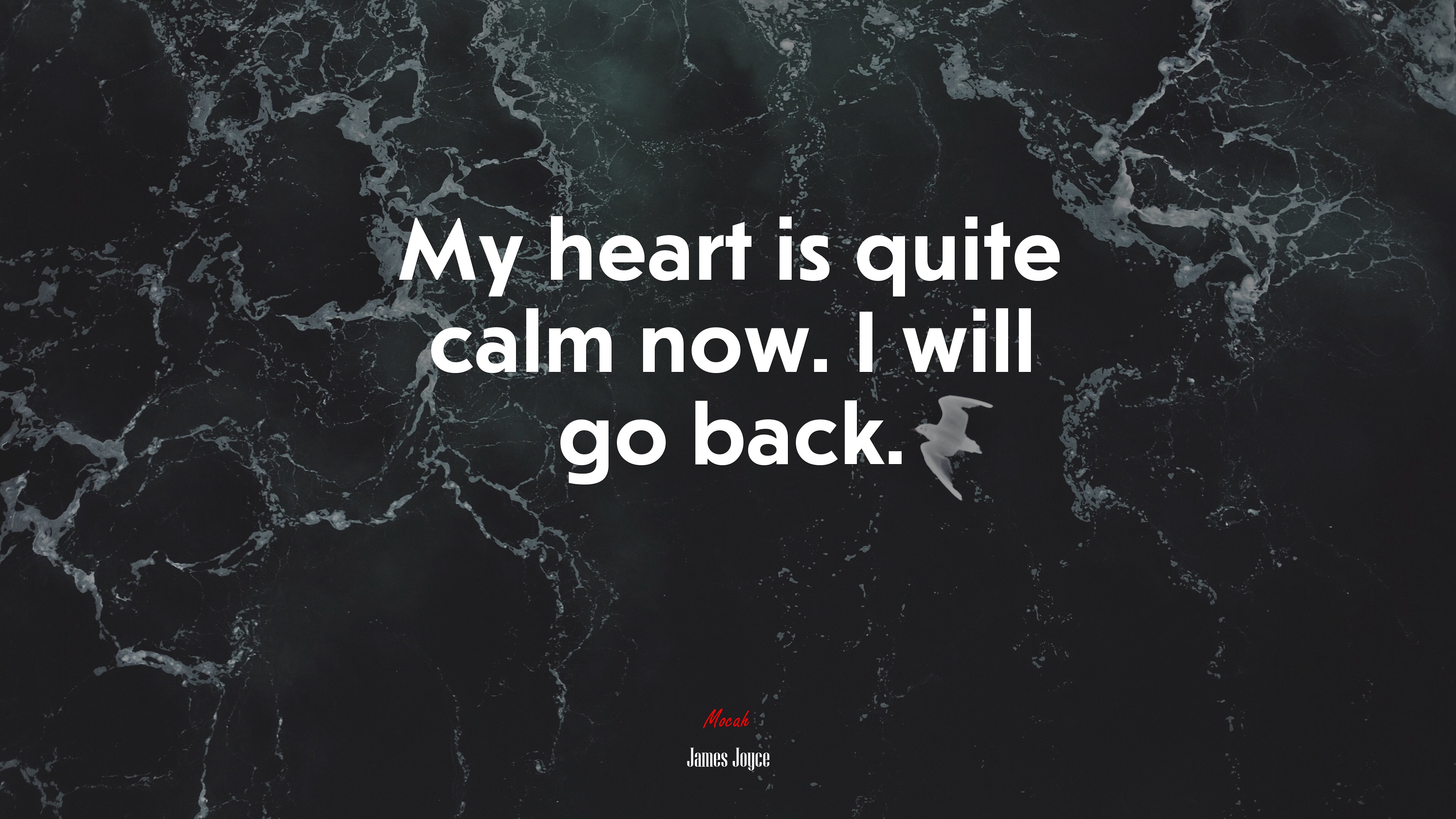 My heart is quite calm now. I will go back. | James Joyce quote HD Wallpaper