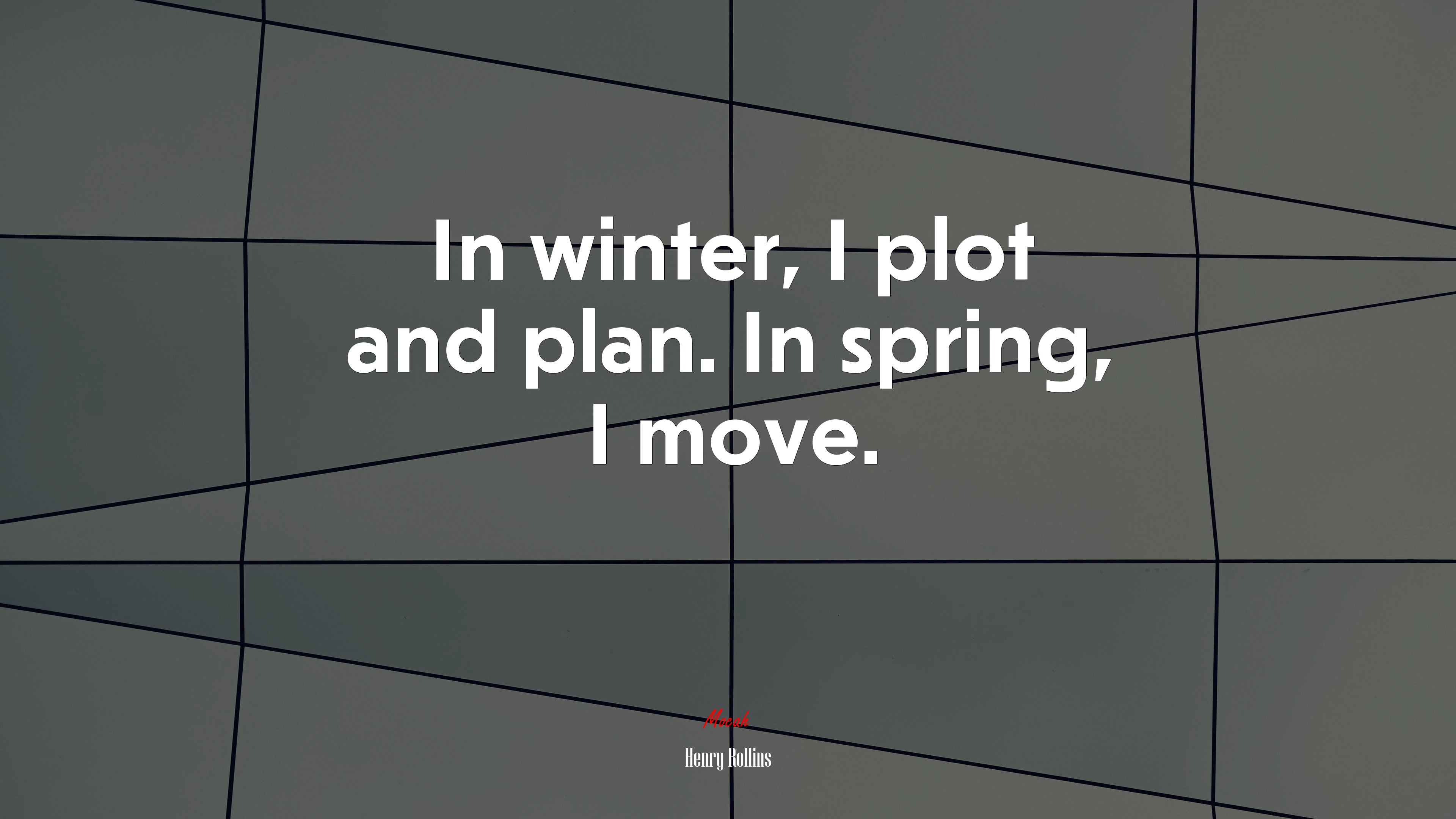 In winter, I plot and plan. In spring, I move. | Henry Rollins quote HD Wallpaper