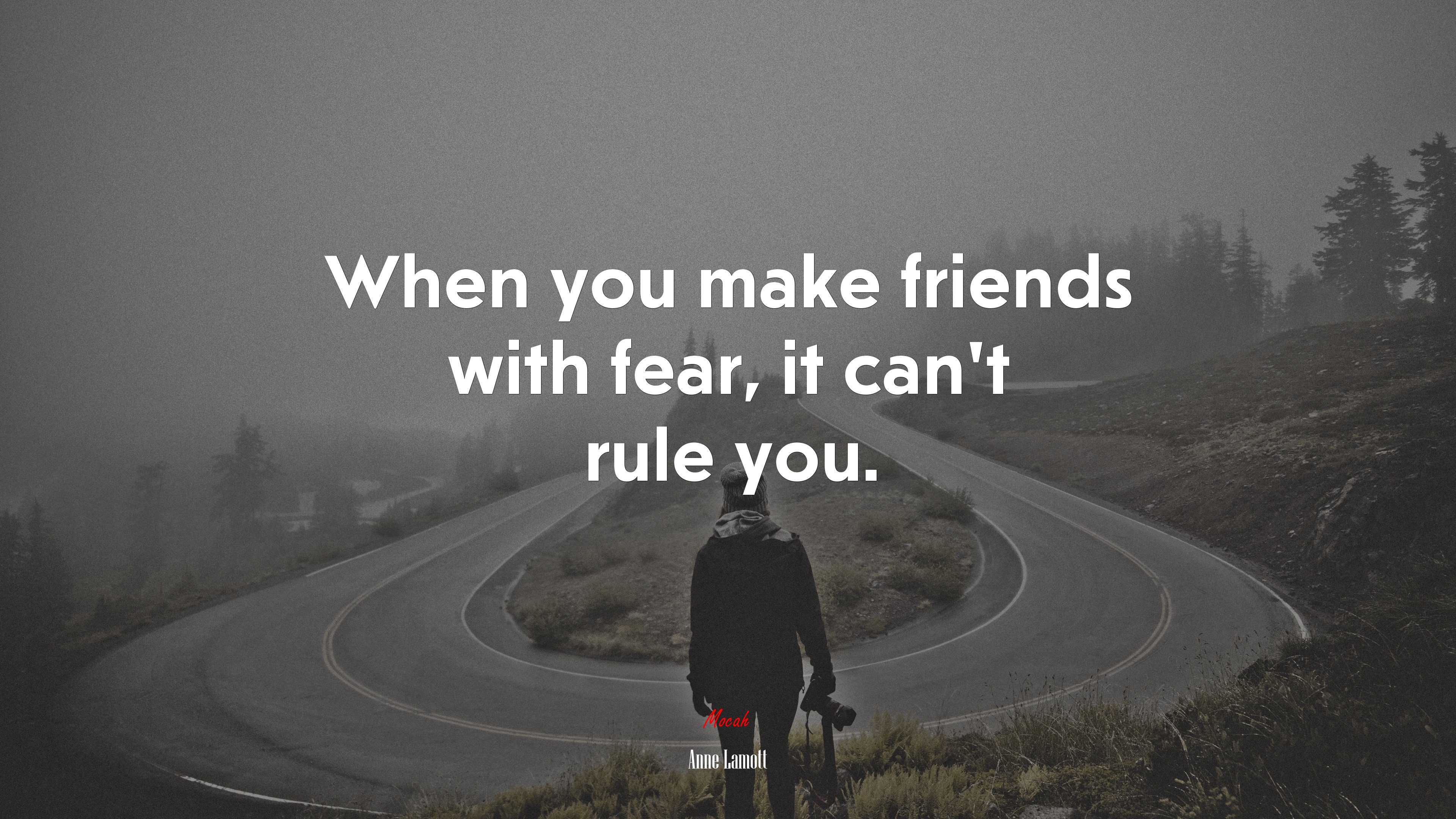 When you make friends with fear, it can’t rule you. | Anne Lamott quote HD Wallpaper