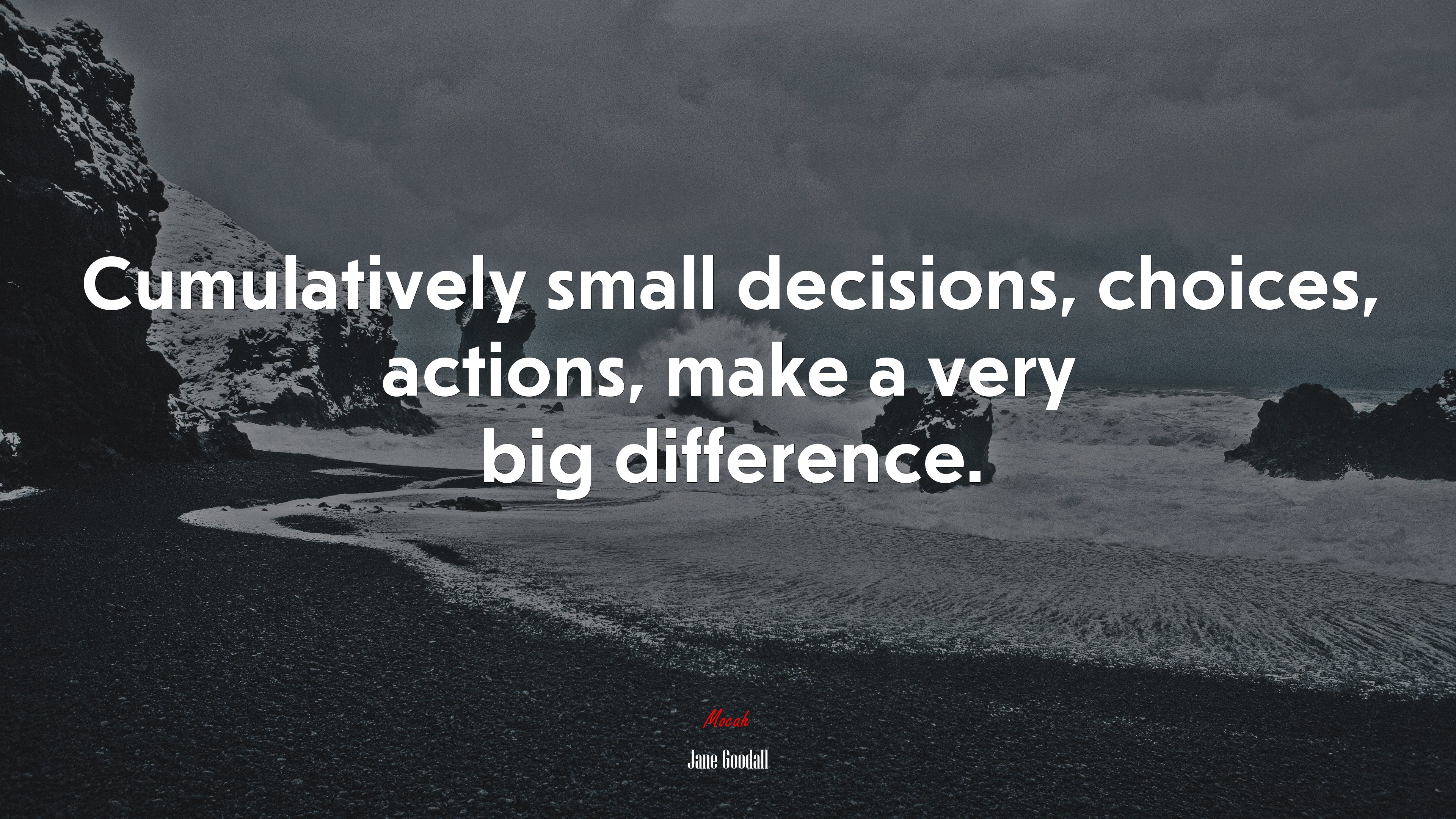Cumulatively small decisions, choices, actions, make a very big difference. | Jane Goodall quote HD Wallpaper