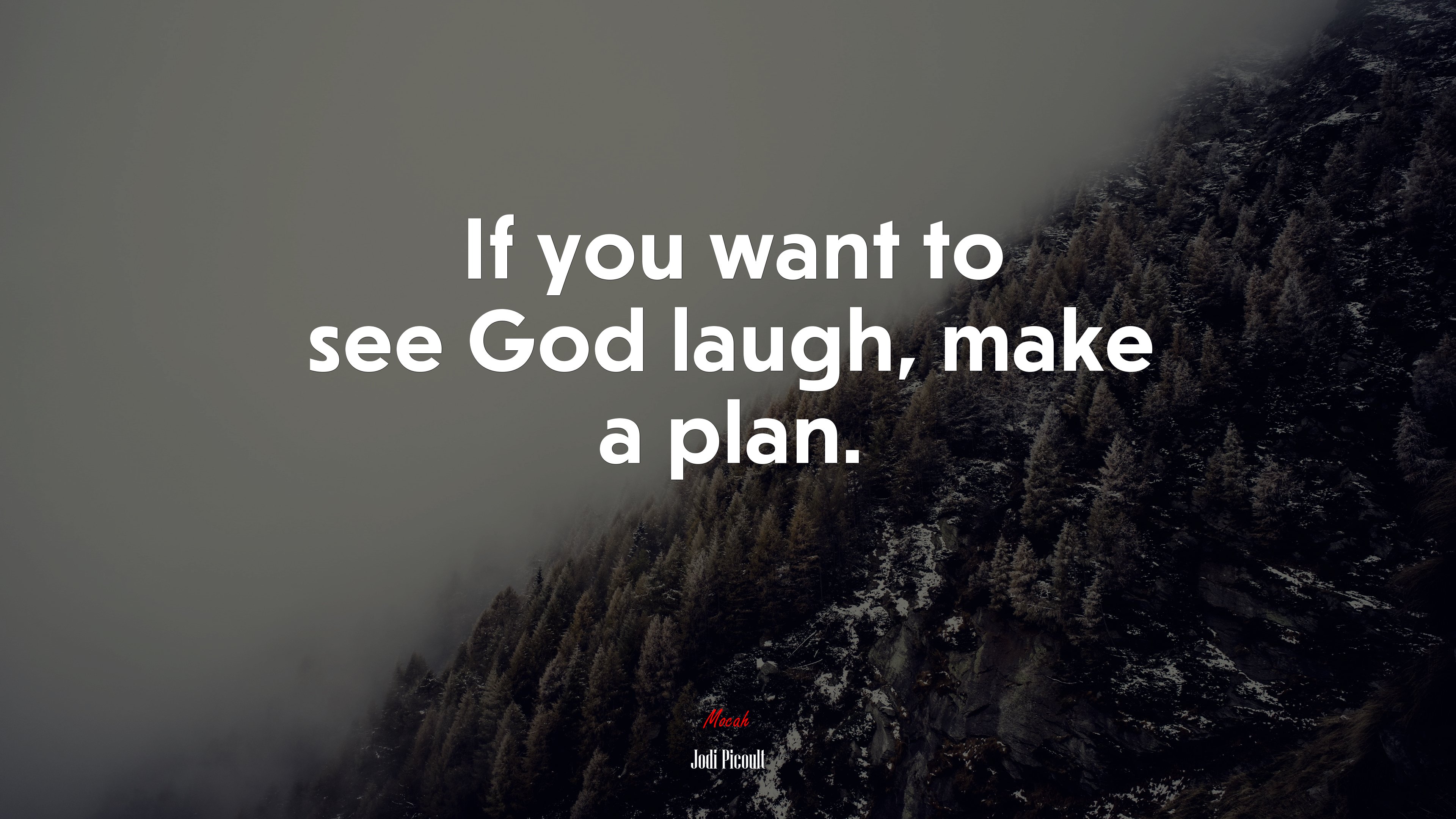If you want to see God laugh, make a plan. | Jodi Picoult quote HD Wallpaper